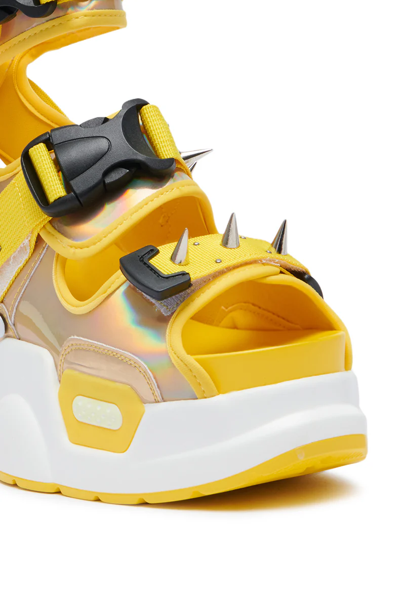 MULBERRY YELLOW SPIKEY FLATFORM SANDAL - Image 7