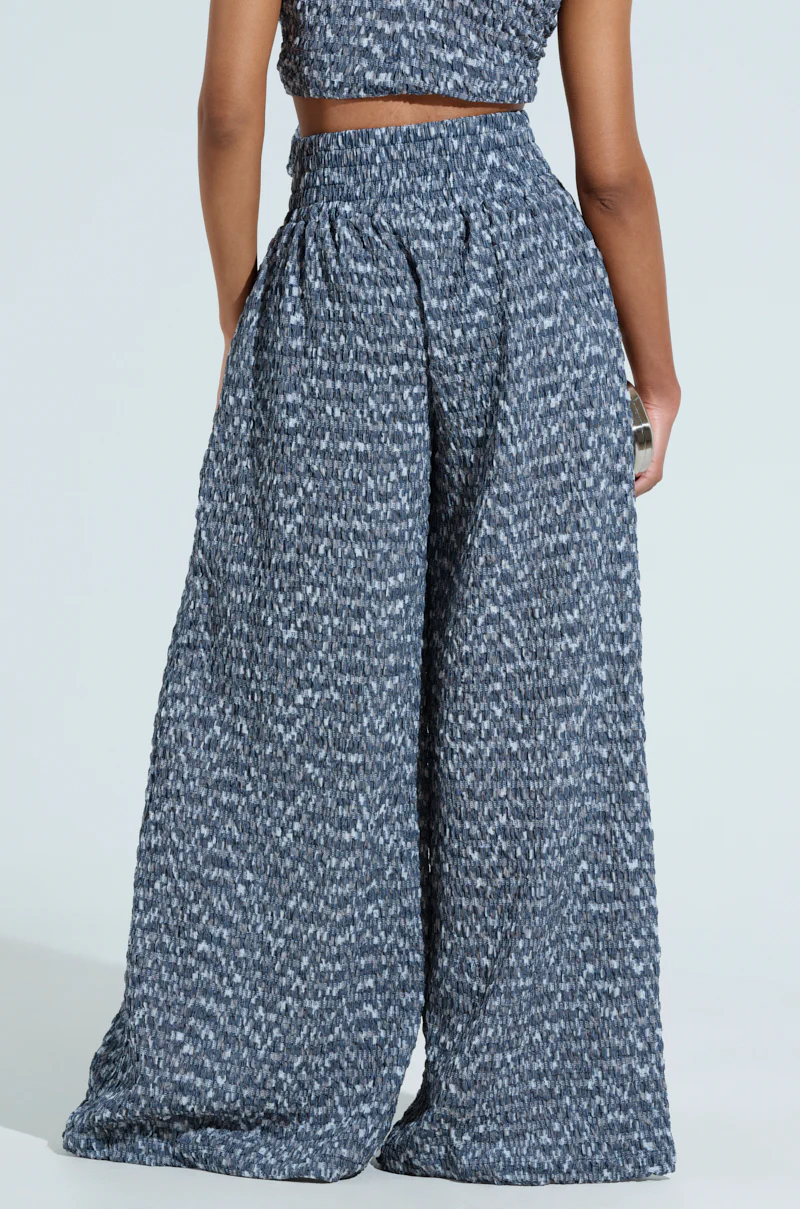 MULTI TEXTURED WIDE LEG PALAZZO PANT - Image 5