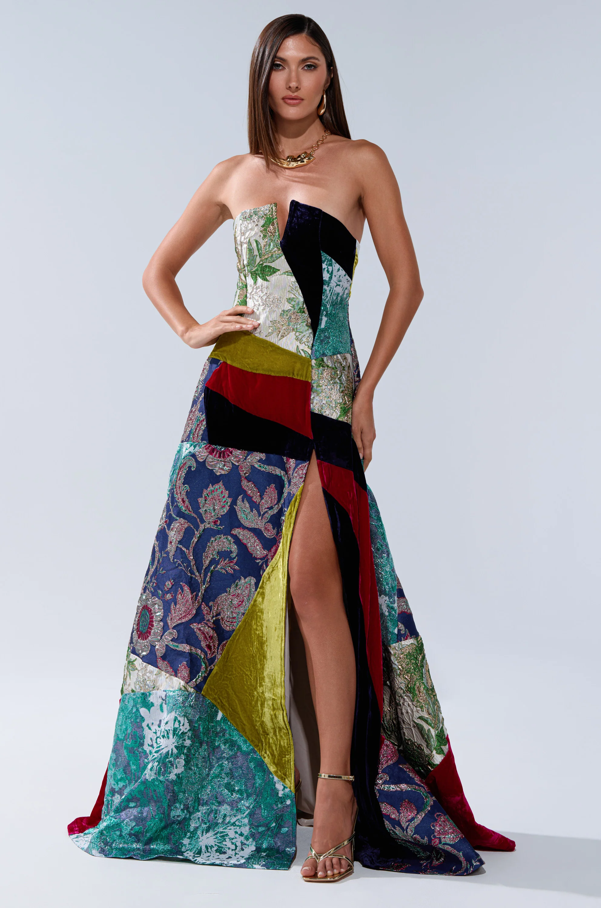 MUSHU MIXED MEDIA MAXI DRESS - Image 2