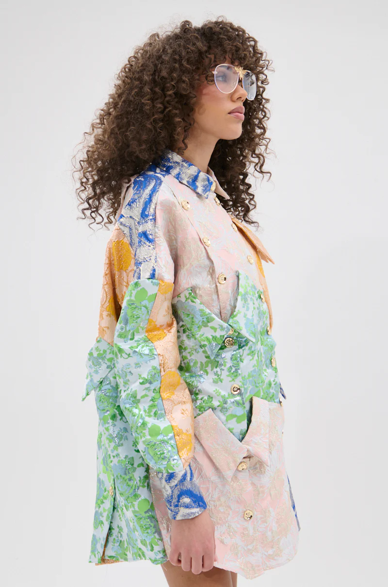 MY GIRLFRIENDS SHIRT BROCADE MINI DRESS - Image 6