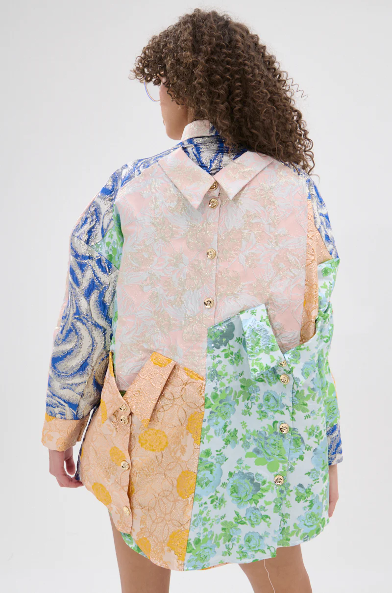 MY GIRLFRIENDS SHIRT BROCADE MINI DRESS - Image 7