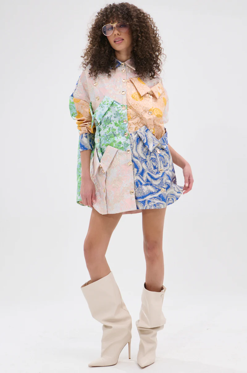 MY GIRLFRIENDS SHIRT BROCADE MINI DRESS - Image 8