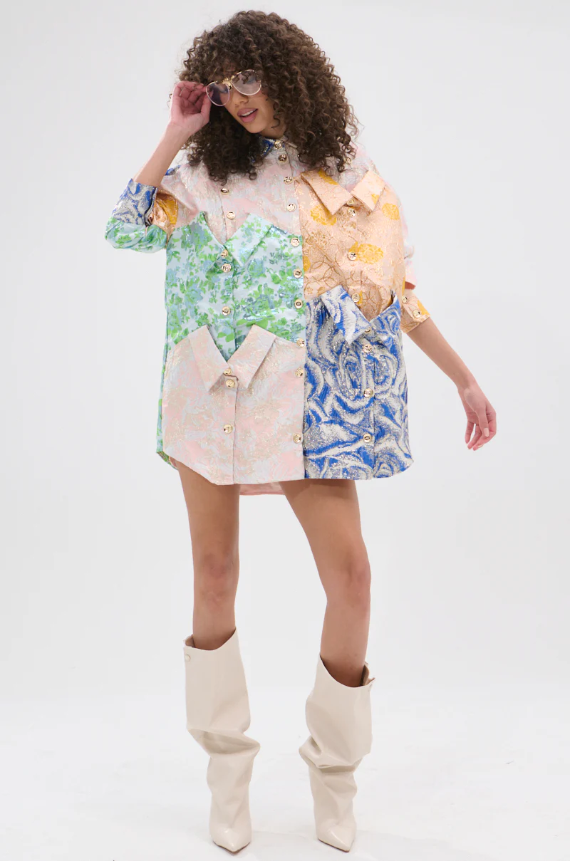 MY GIRLFRIENDS SHIRT BROCADE MINI DRESS - Image 9