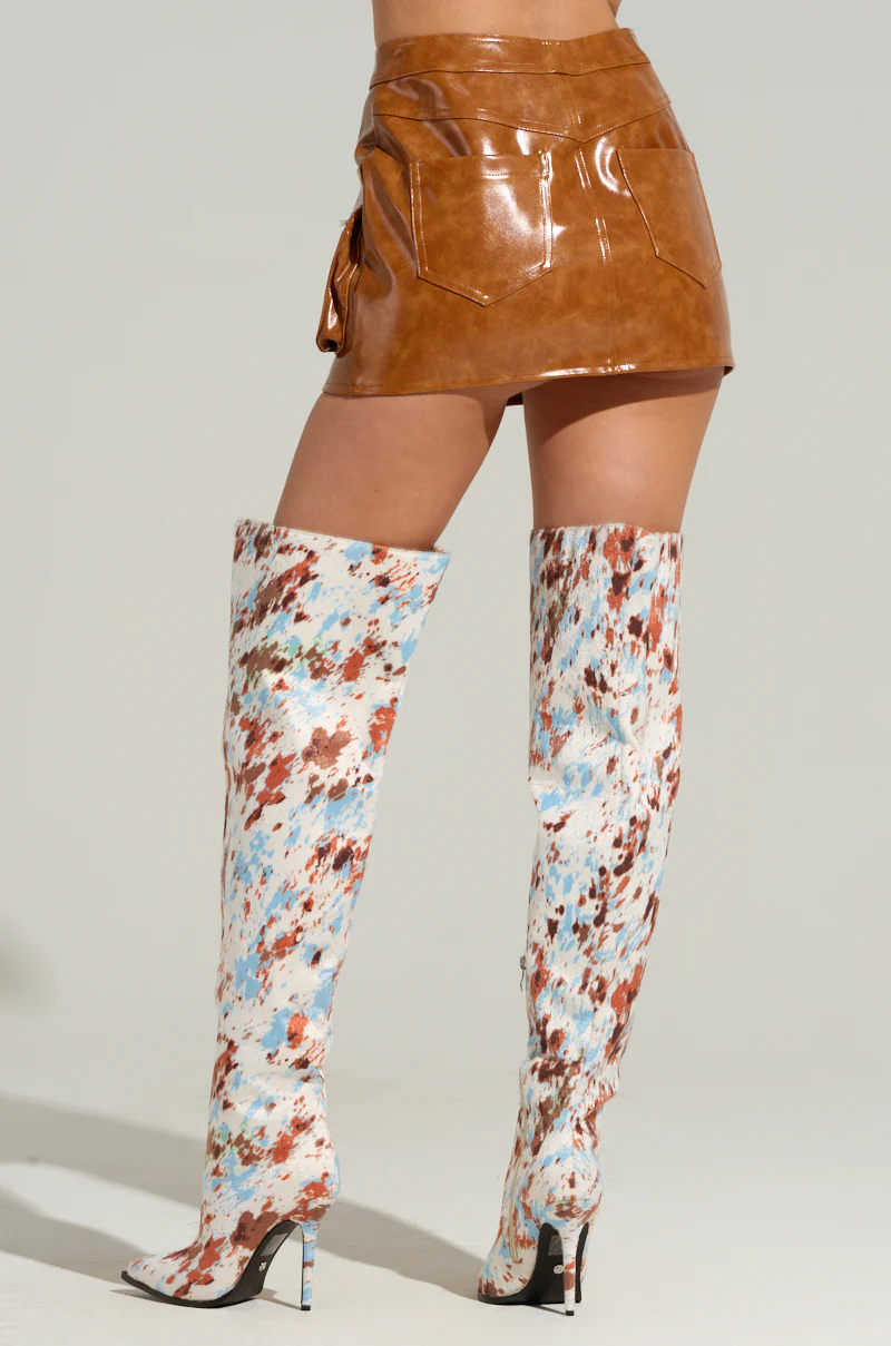 MYSTERY GIRL GLOSSY FAUX LEATHER MINI SKIRT - Image 4