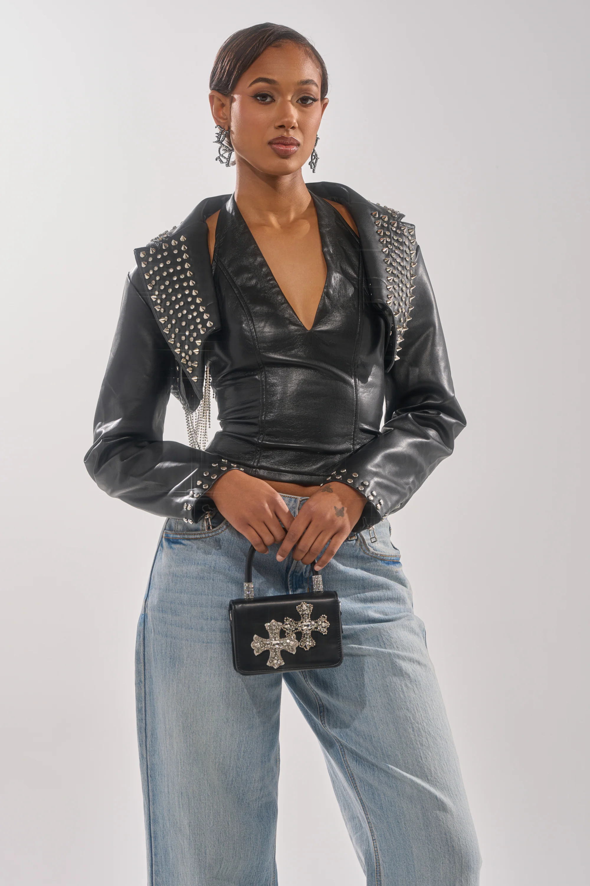 NAOMI EMBELLISHED ULTRA CROP MOTO - Image 2