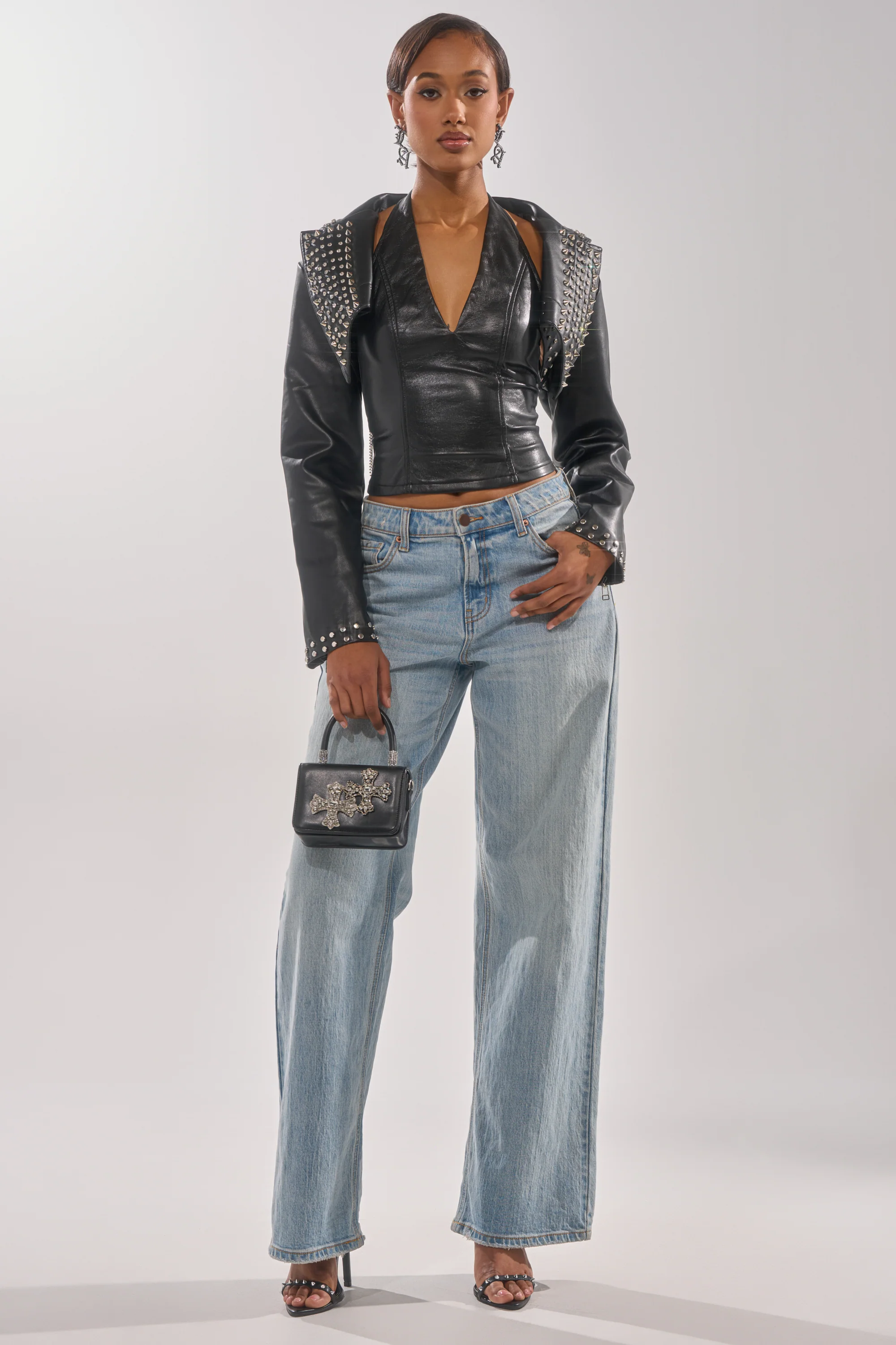 NAOMI EMBELLISHED ULTRA CROP MOTO - Image 5