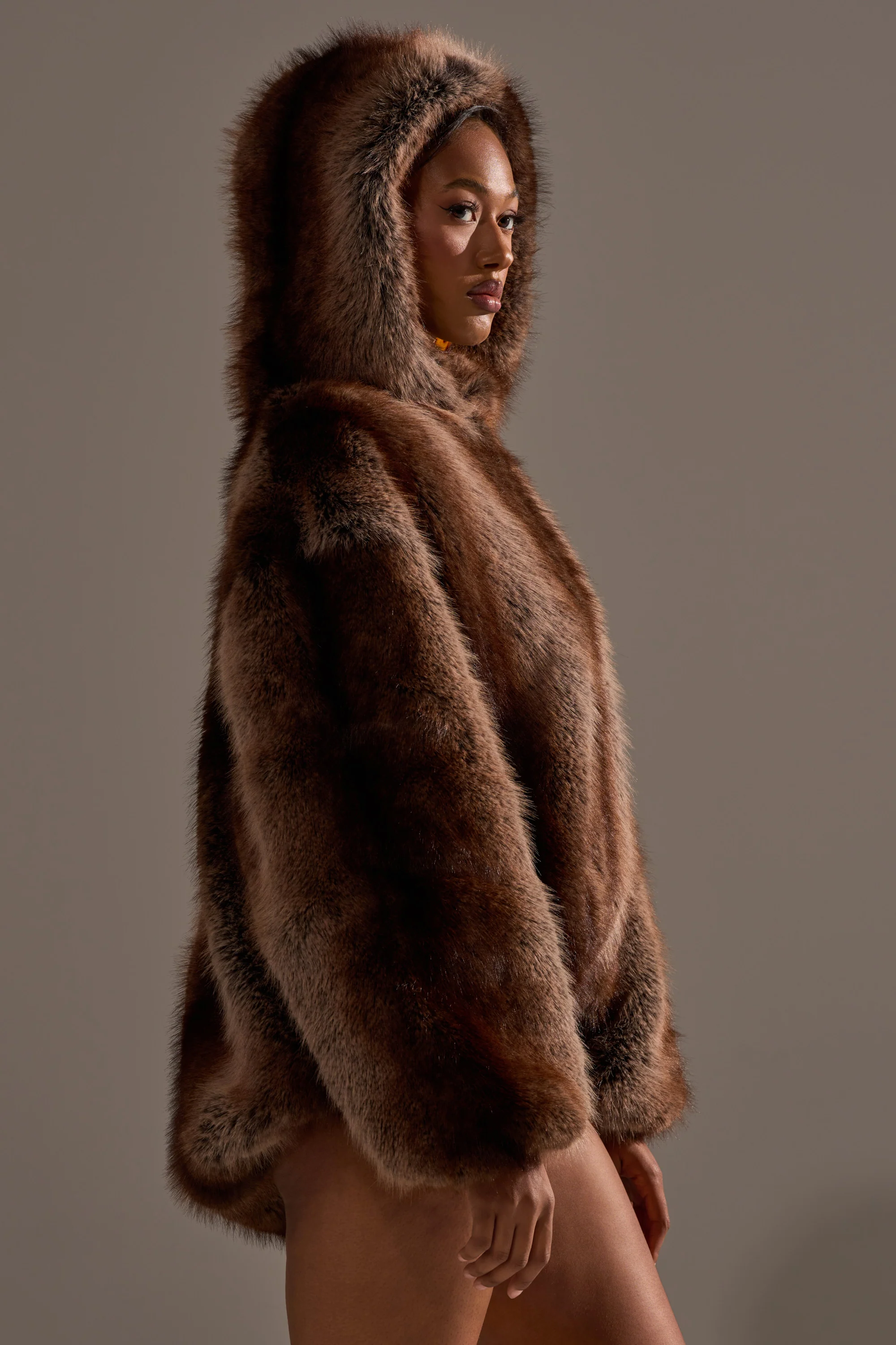 NATURAL INSTINCTS HOODED FUR BOMBER - Image 7