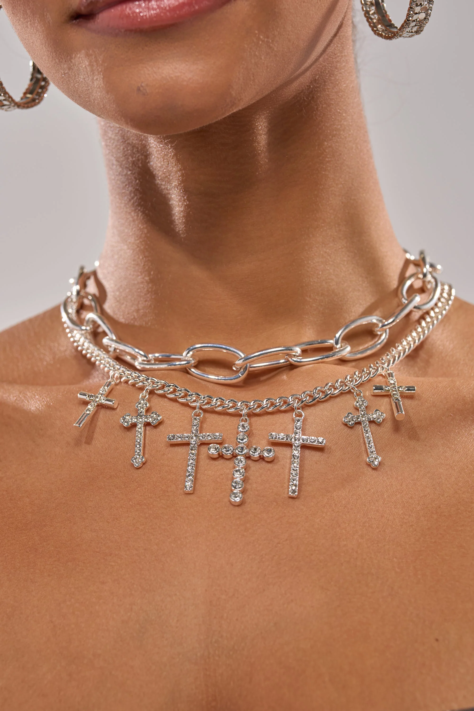 CROSS MY HEART SILVER NECKLACE - Image 2
