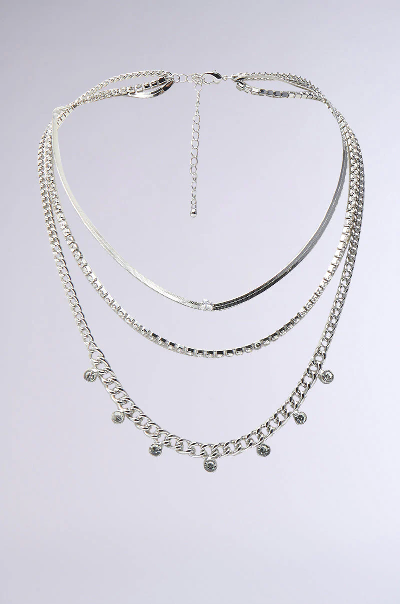 LAYERED UP SILVER NECKLACE