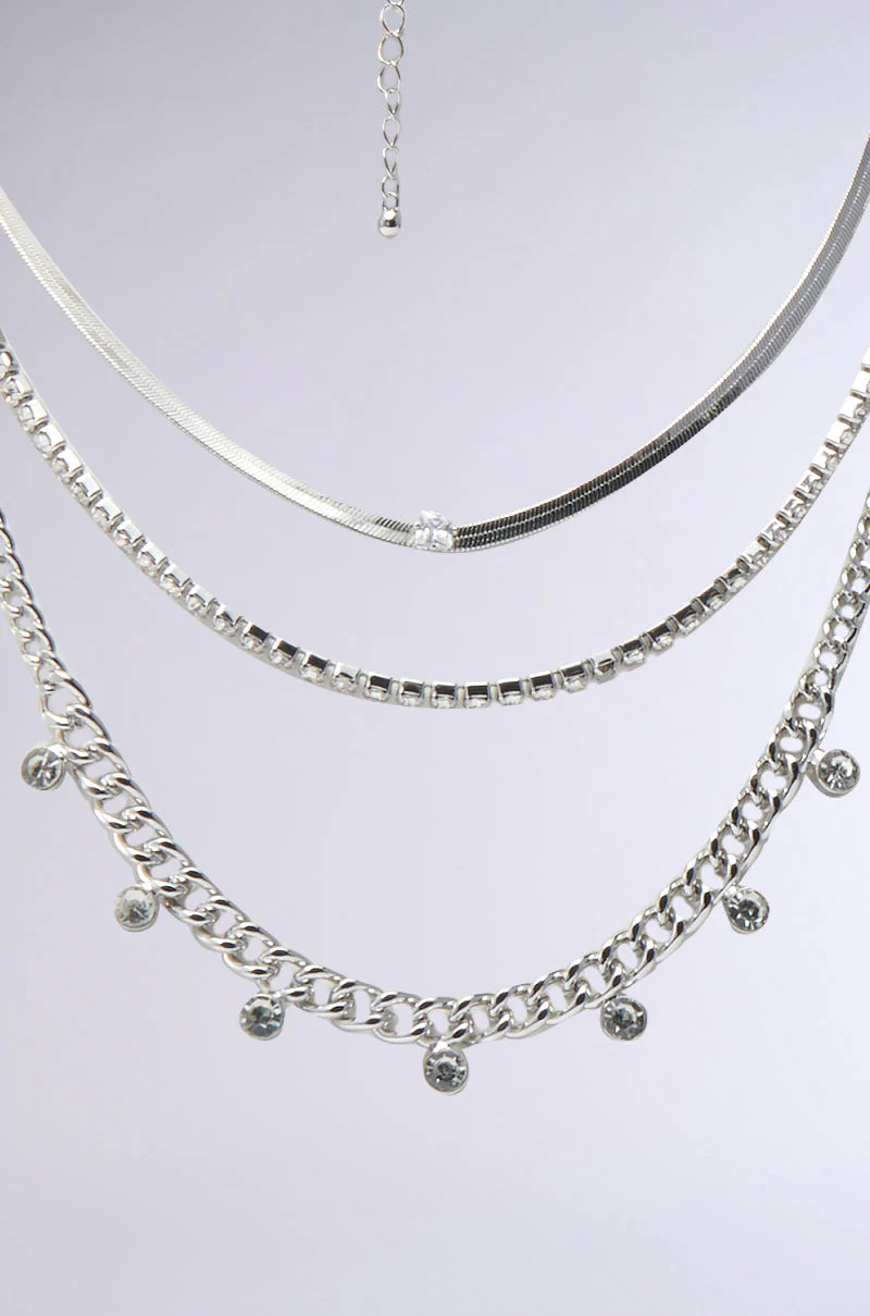 LAYERED UP SILVER NECKLACE - Image 2