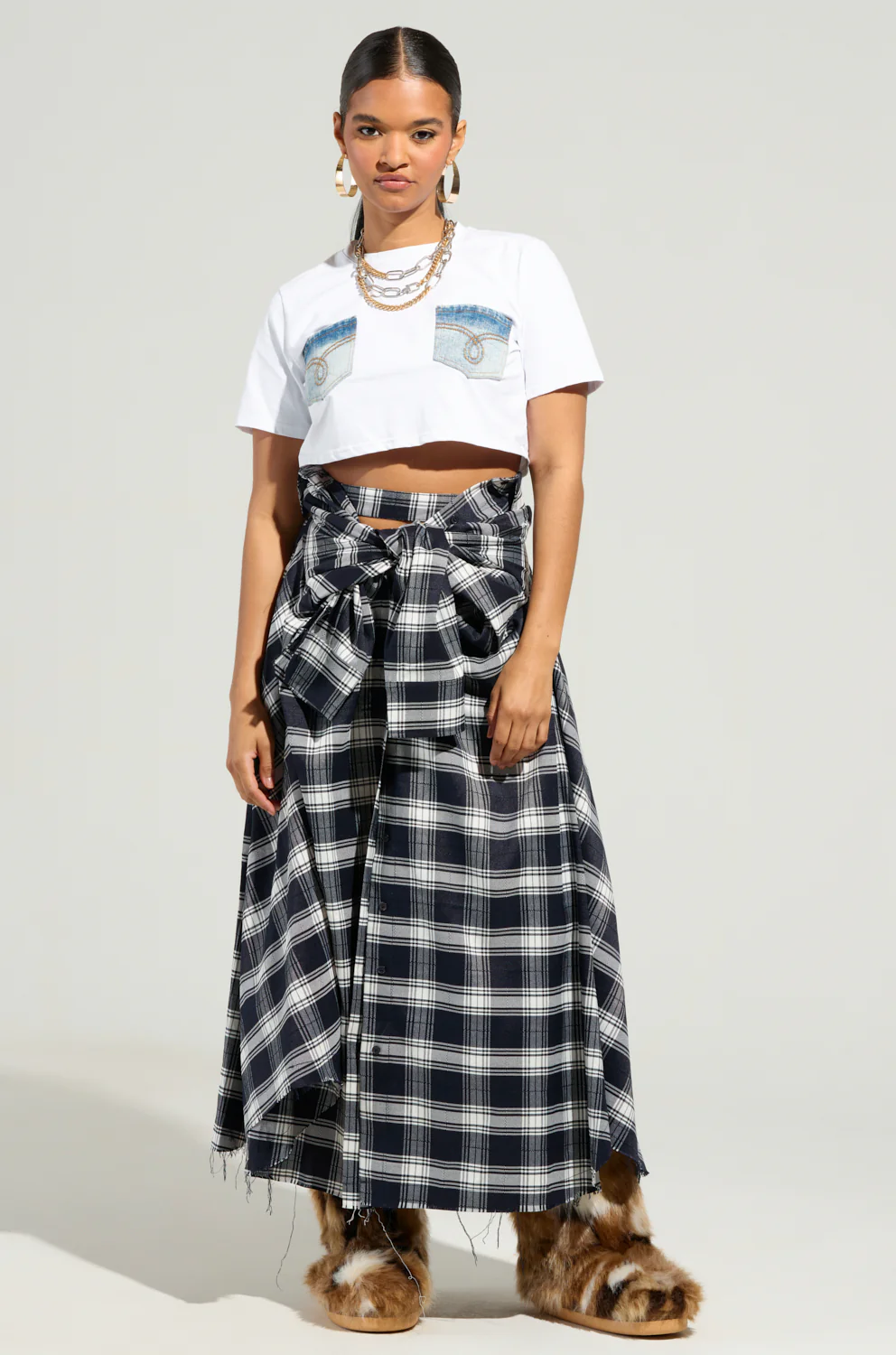 NEED YOU PLAID MAXI SKIRT - Image 2