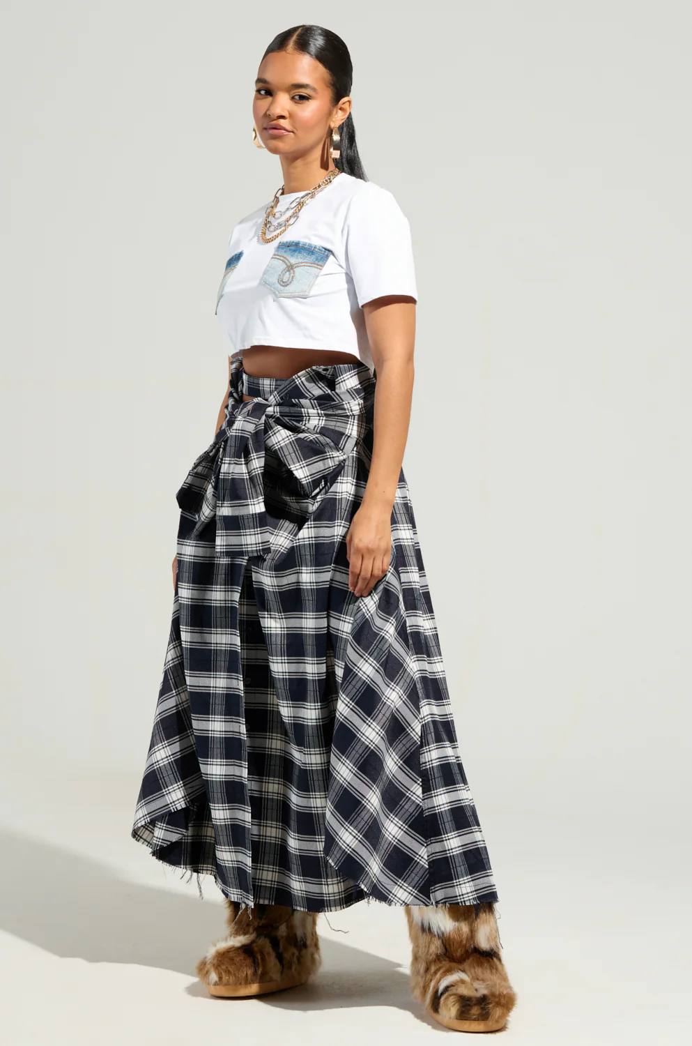 NEED YOU PLAID MAXI SKIRT - Image 5