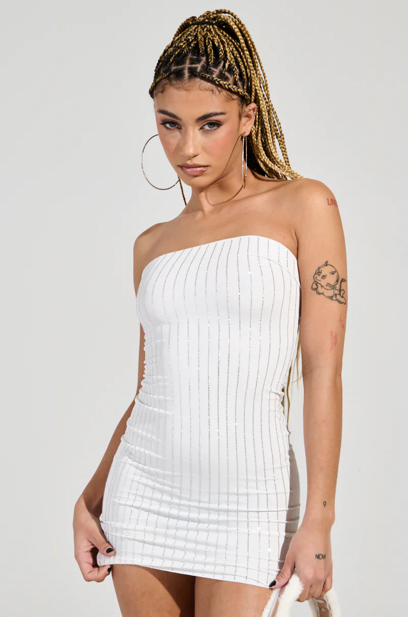 NEVER BASIC SEAMLESS MINI DRESS WITH RHINESTONES - Image 2