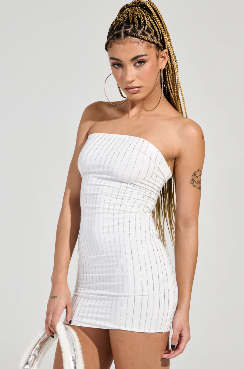 NEVER BASIC SEAMLESS MINI DRESS WITH RHINESTONES - Image 3
