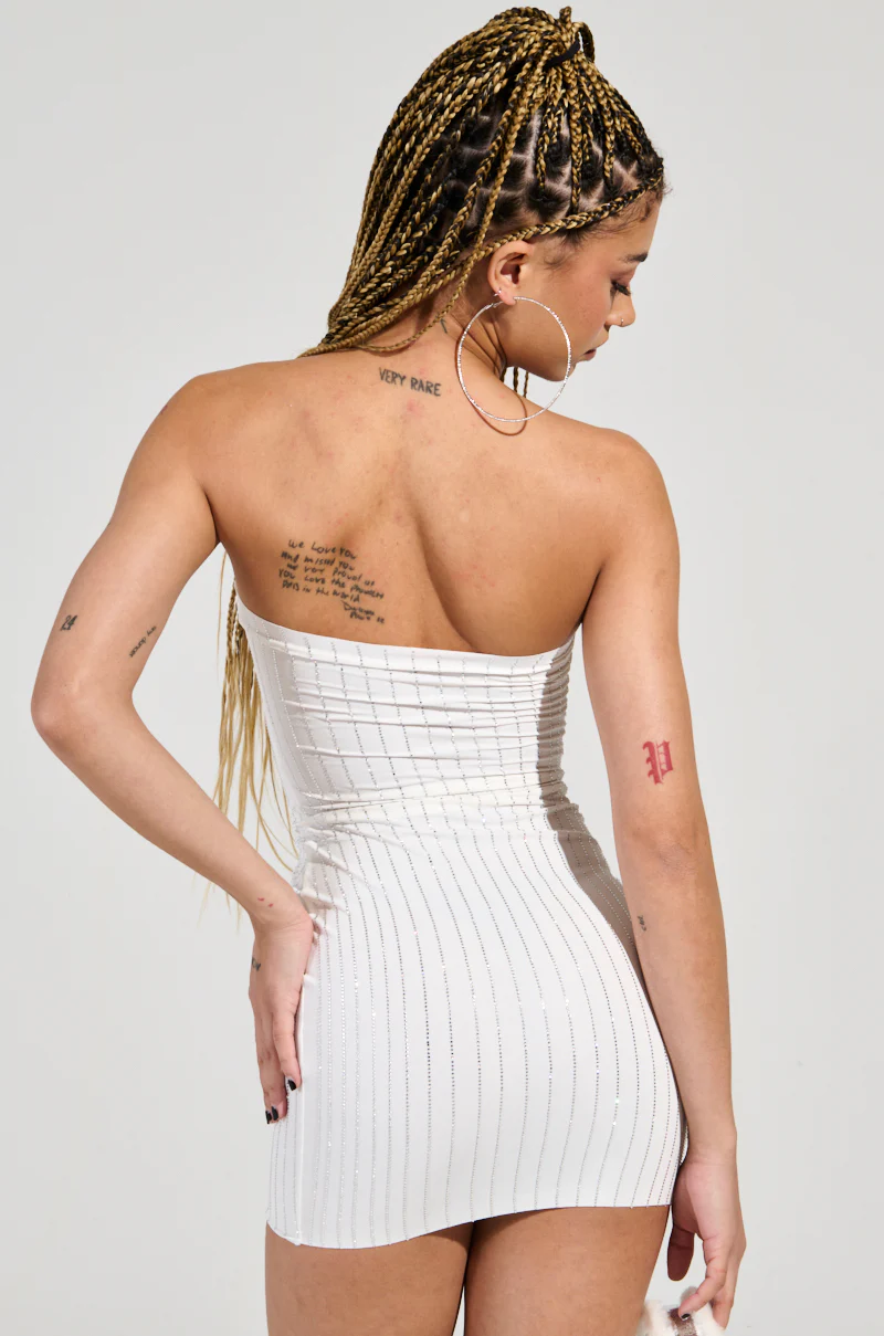 NEVER BASIC SEAMLESS MINI DRESS WITH RHINESTONES - Image 4