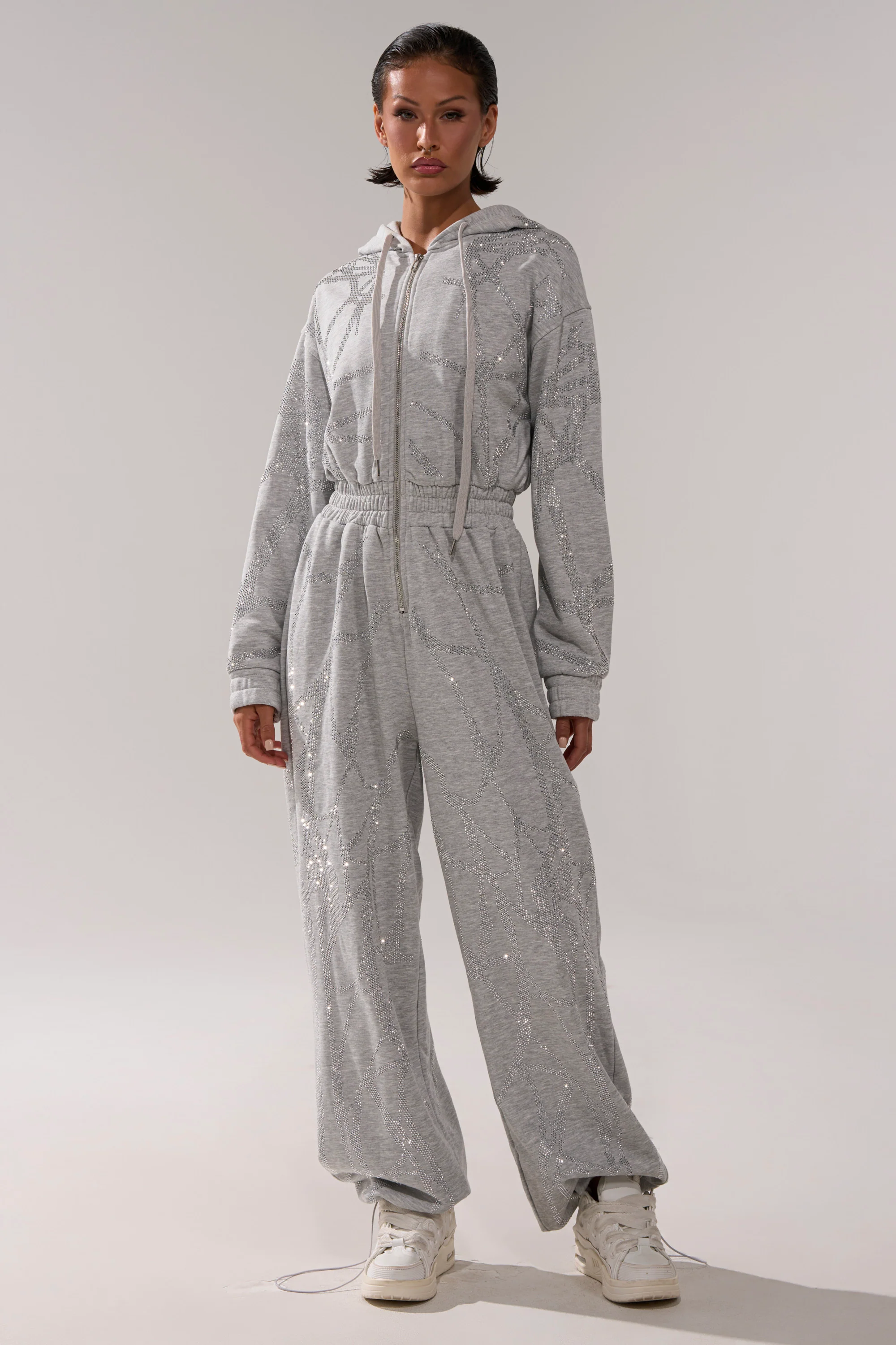 NEVER BUGGIN PRINTED FRENCH TERRY JUMPSUIT - Image 6