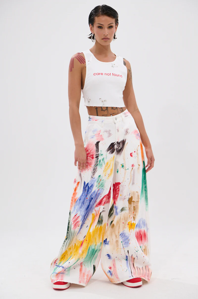 NEVER CARED DISTRESSED CROPPED TANK TOP - Image 5