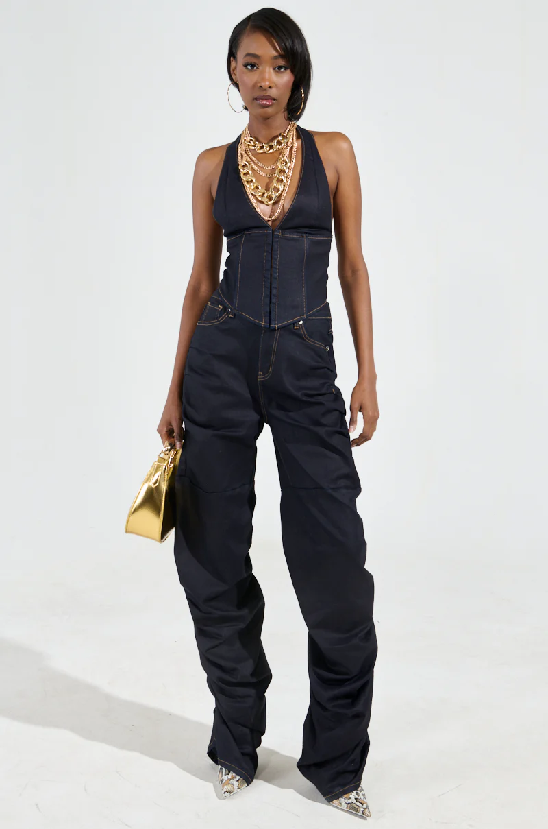 NEVER CHANGE UP WAX EFFECT JEAN TOP - Image 7