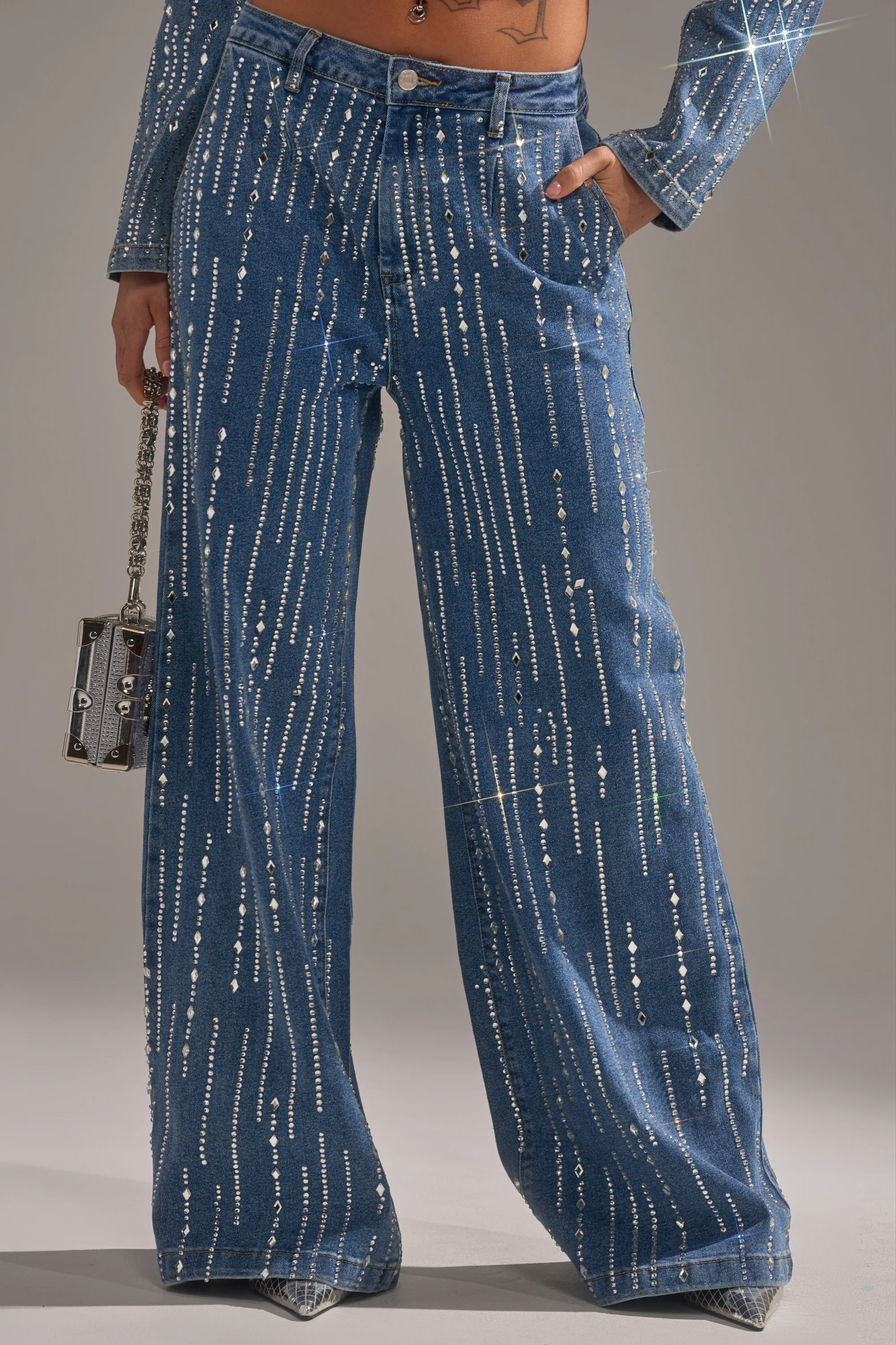 NEVER COME DOWN RHINESTONE DENIM - Image 2