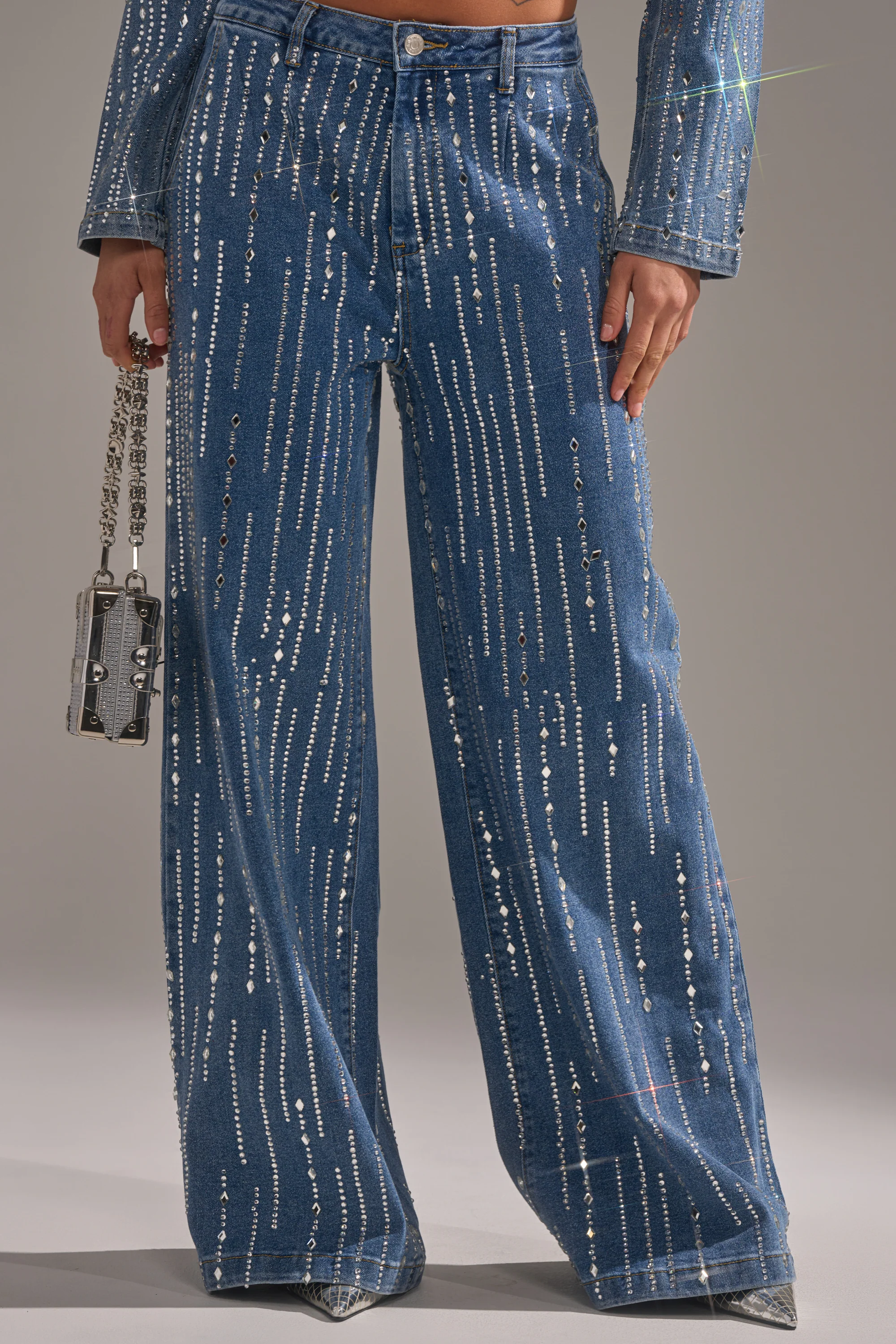 NEVER COME DOWN RHINESTONE DENIM - Image 3