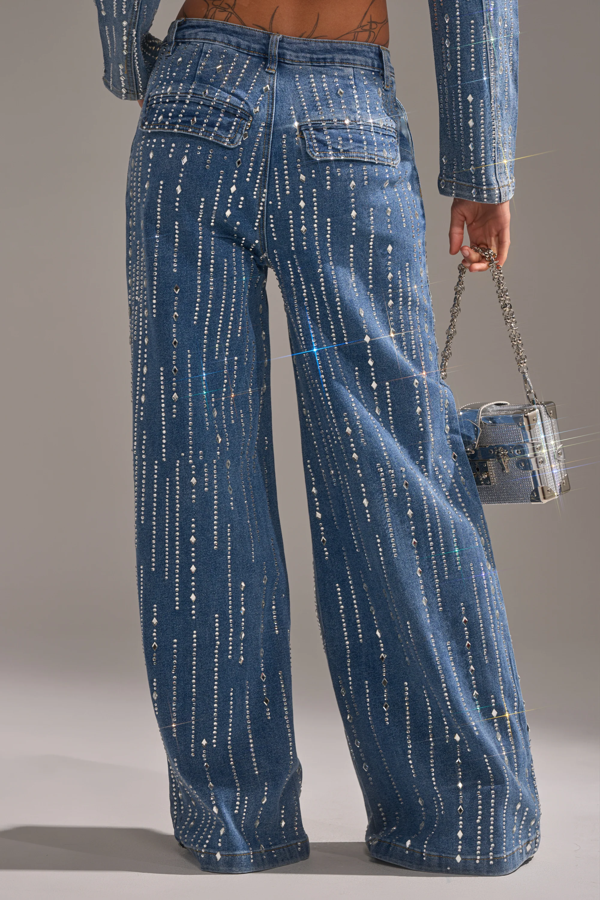 NEVER COME DOWN RHINESTONE DENIM - Image 5