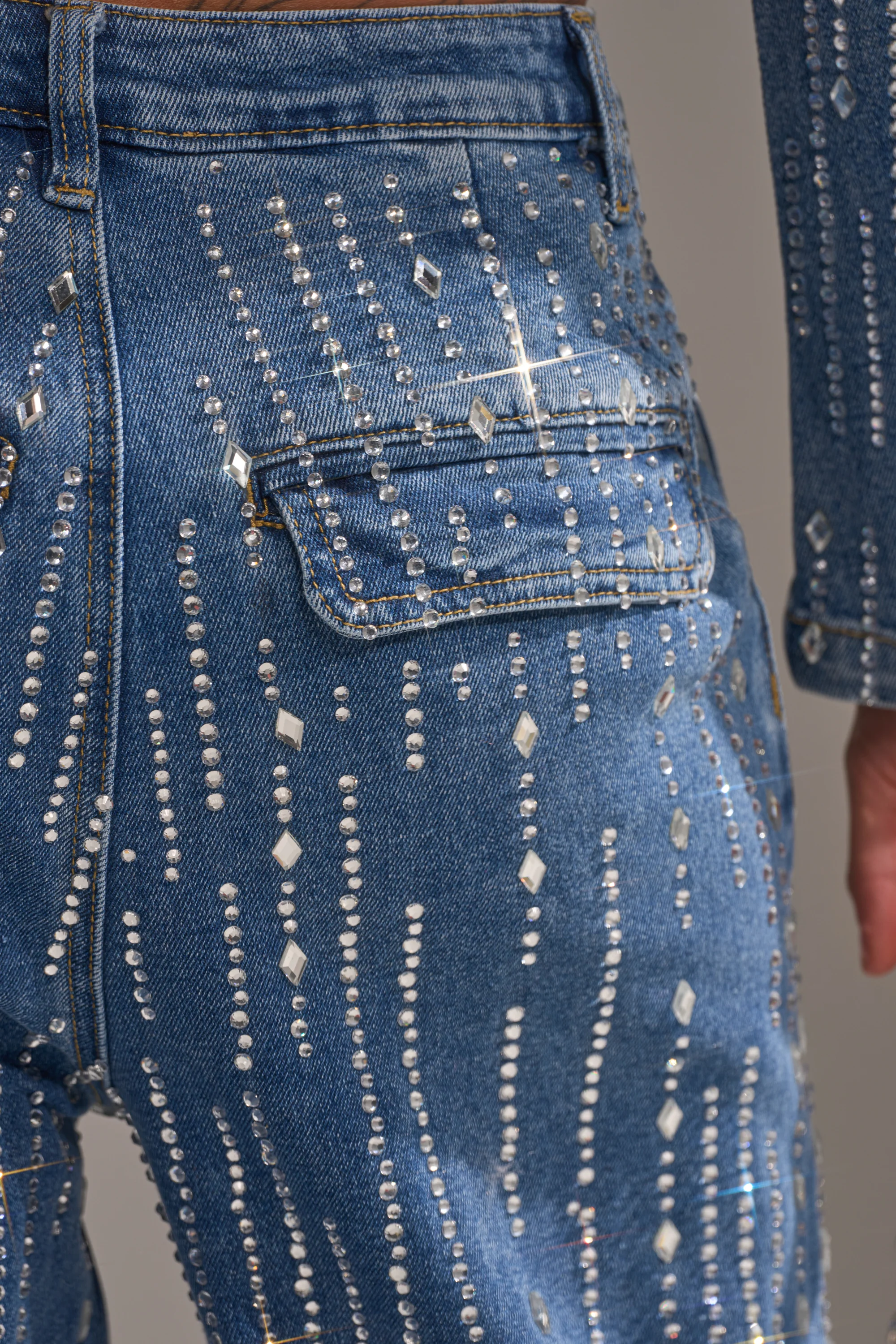 NEVER COME DOWN RHINESTONE DENIM - Image 7