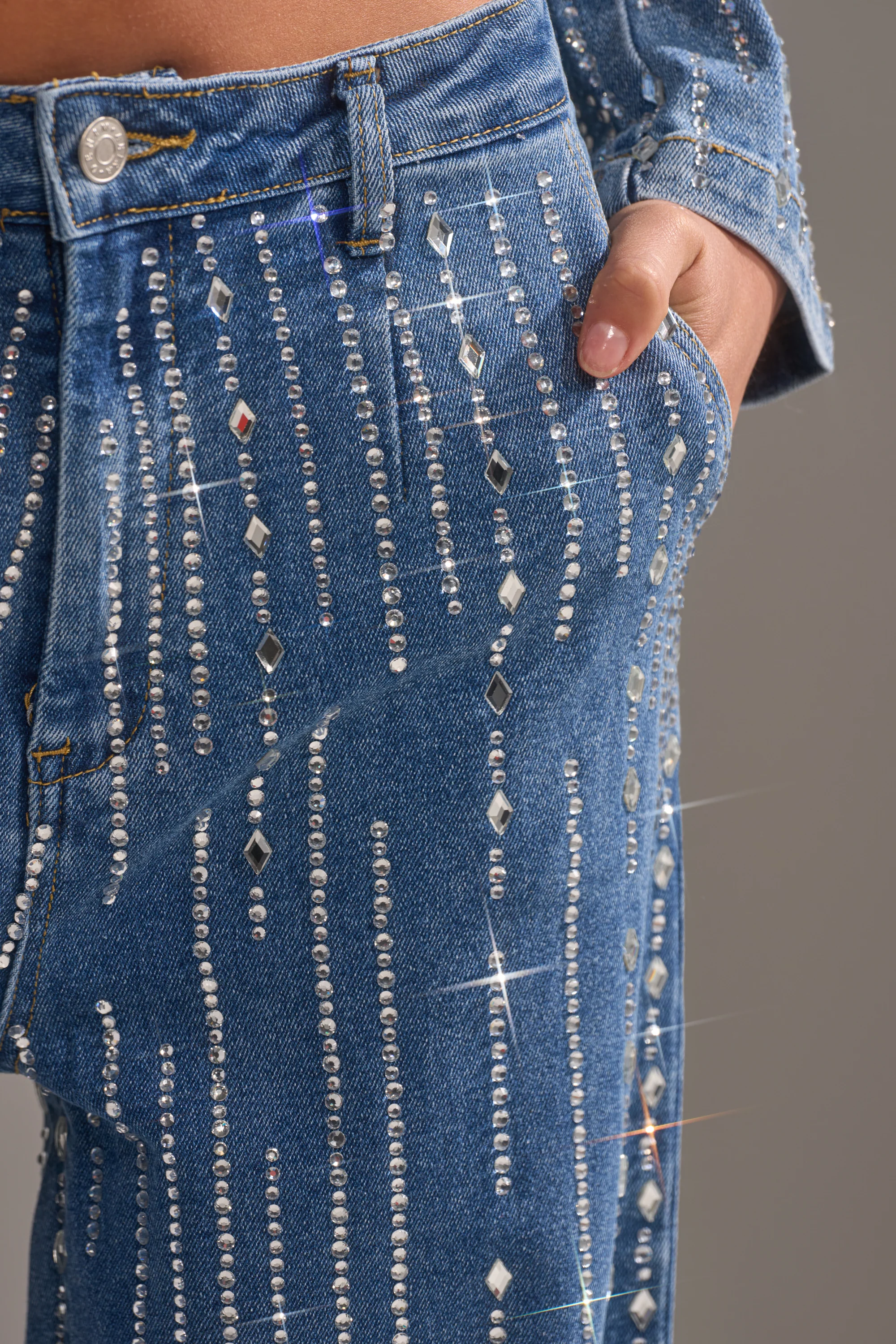 NEVER COME DOWN RHINESTONE DENIM - Image 8