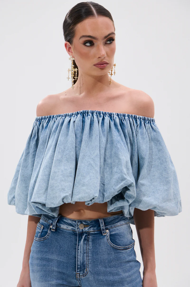 NEVER GOING TO STOP BLOUSE IN DENIM - Image 2