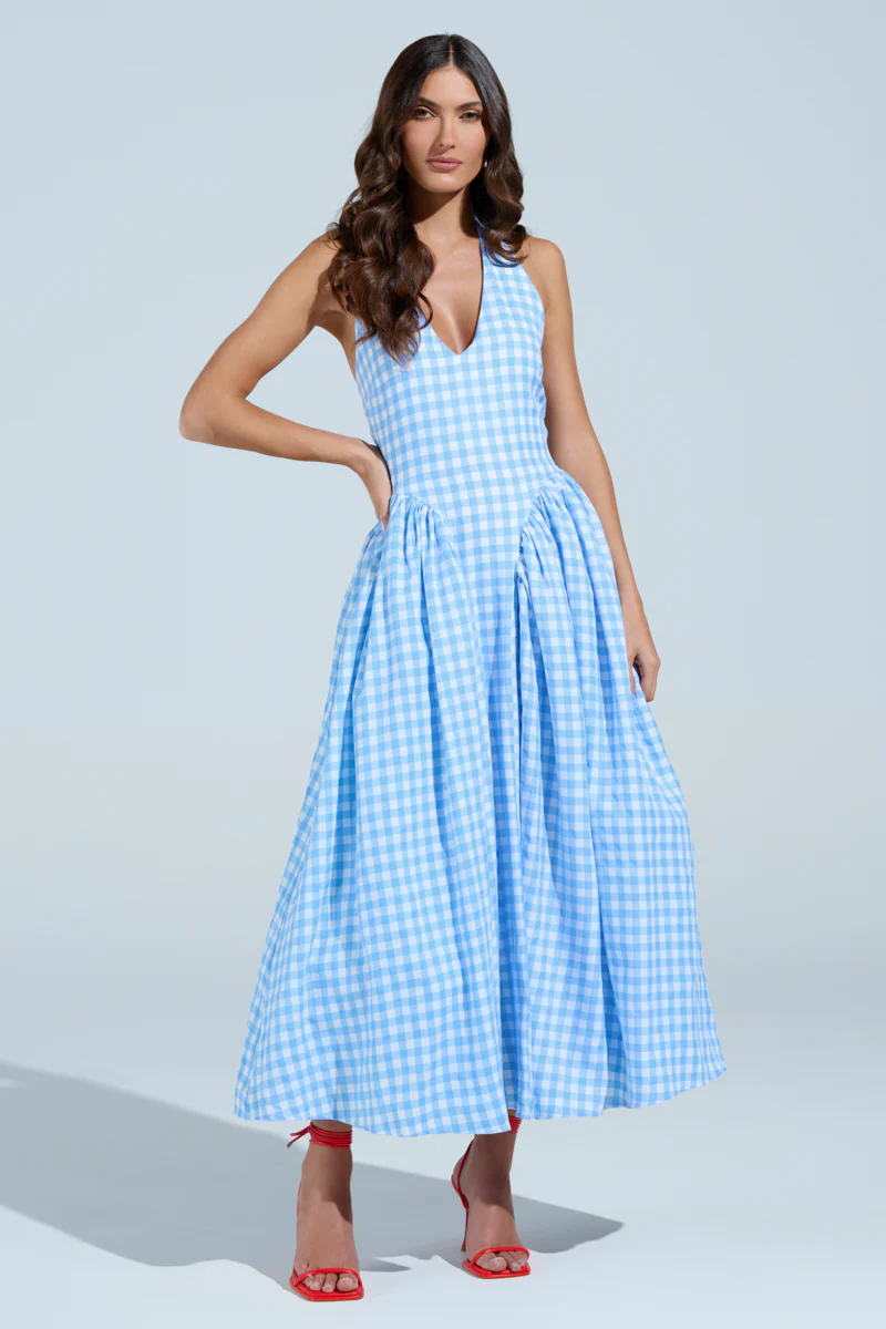 NEVER GONNA STOP PLAID MAXI DRESS - Image 2