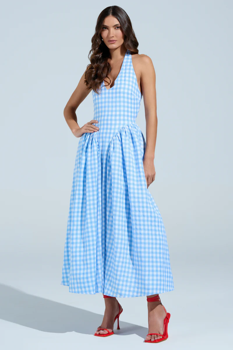 NEVER GONNA STOP PLAID MAXI DRESS - Image 3
