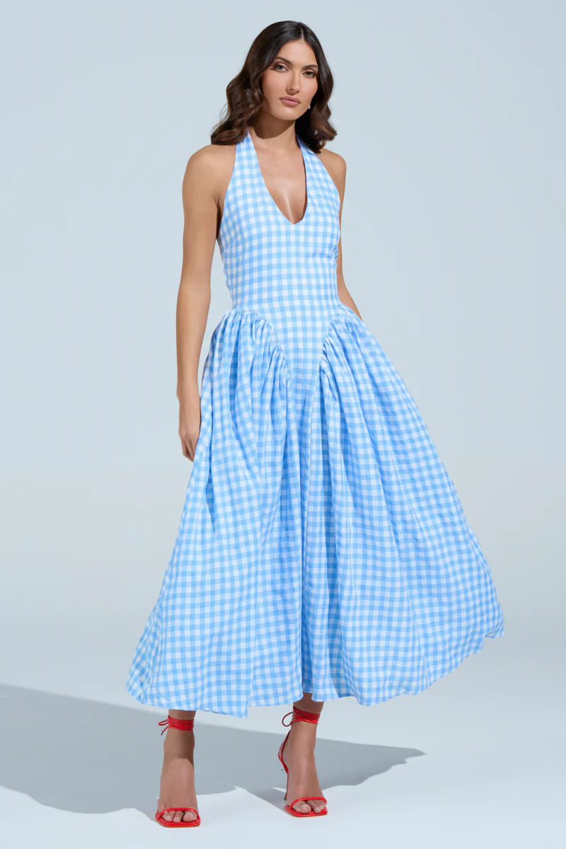 NEVER GONNA STOP PLAID MAXI DRESS - Image 4