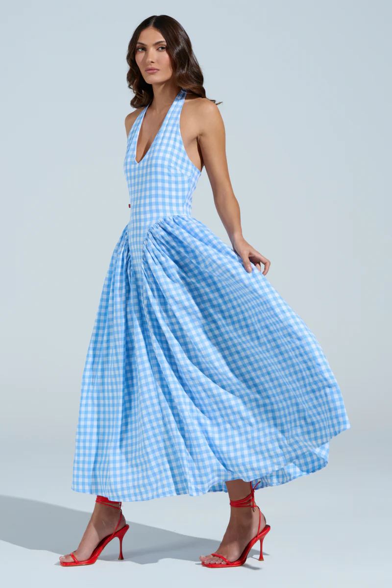 NEVER GONNA STOP PLAID MAXI DRESS - Image 5