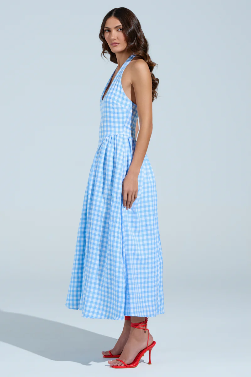 NEVER GONNA STOP PLAID MAXI DRESS - Image 6