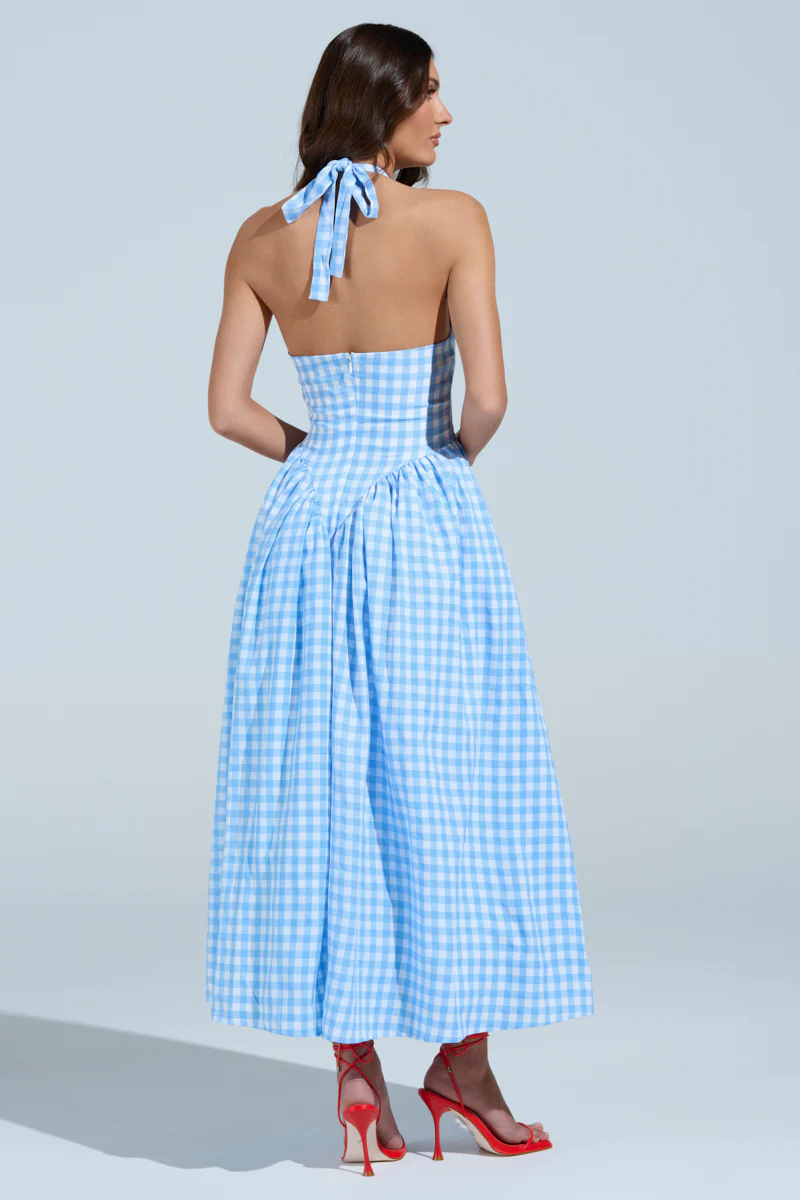 NEVER GONNA STOP PLAID MAXI DRESS - Image 7