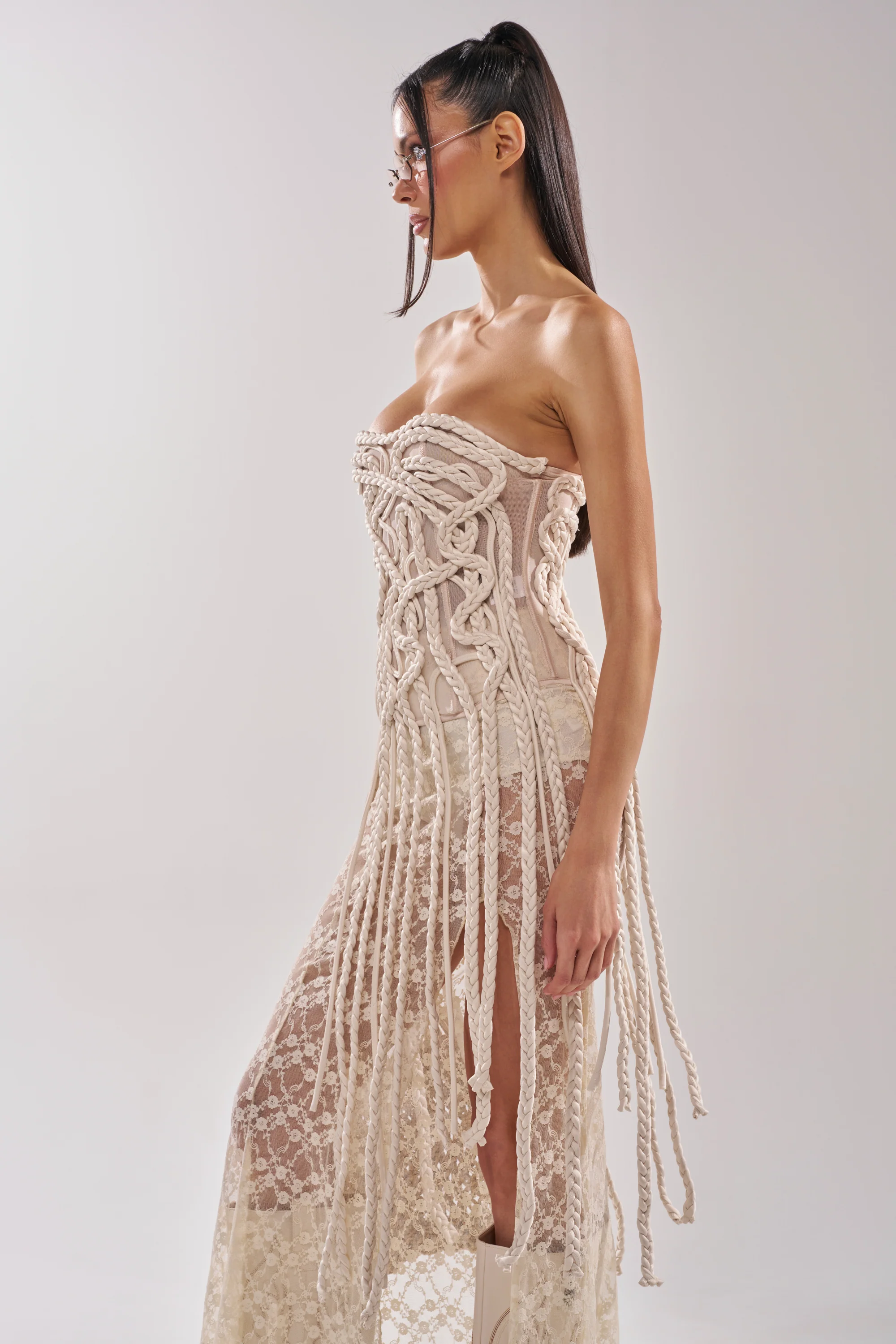 NEVER LOST TASSEL MESH CORSET - Image 4