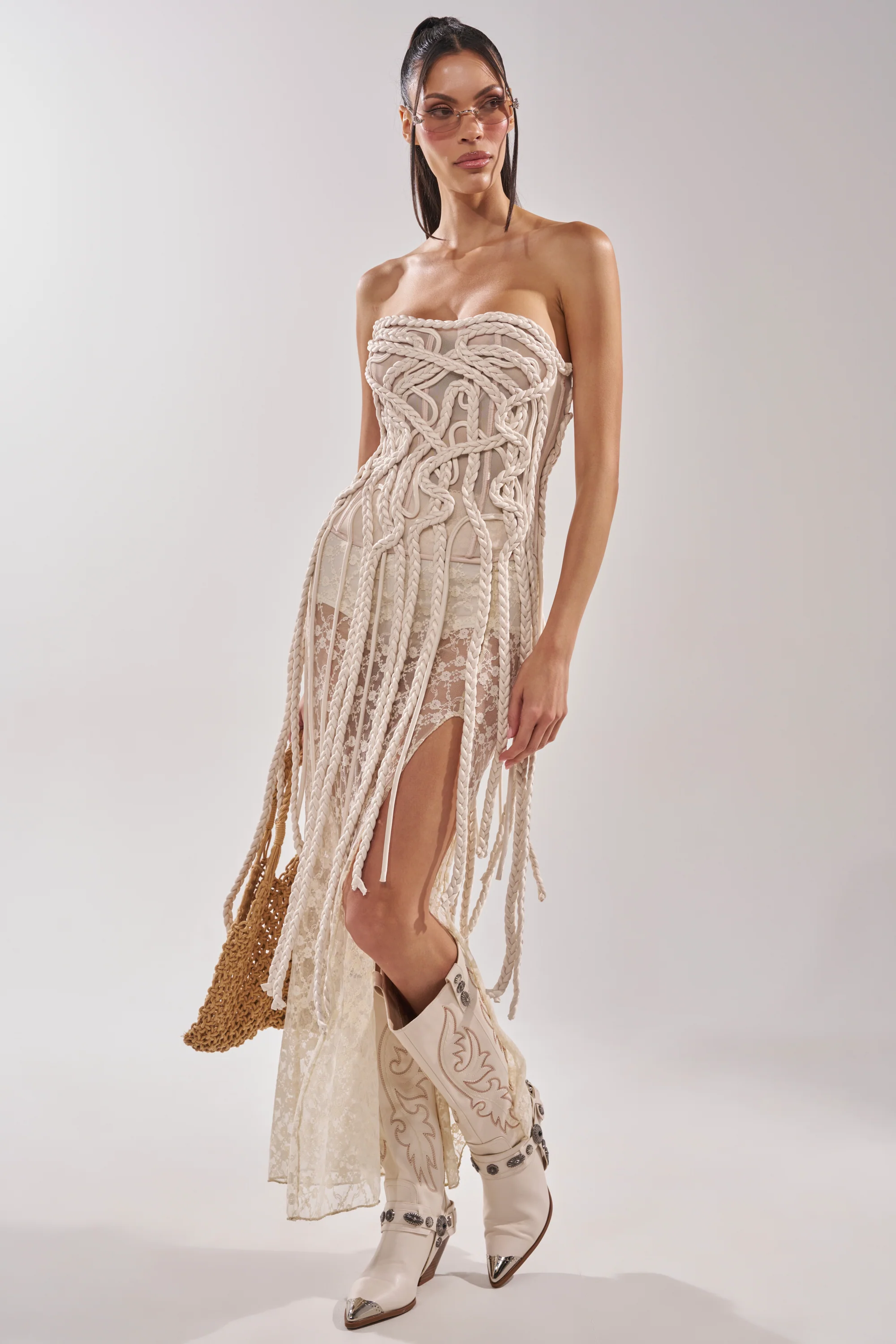 NEVER LOST TASSEL MESH CORSET - Image 7