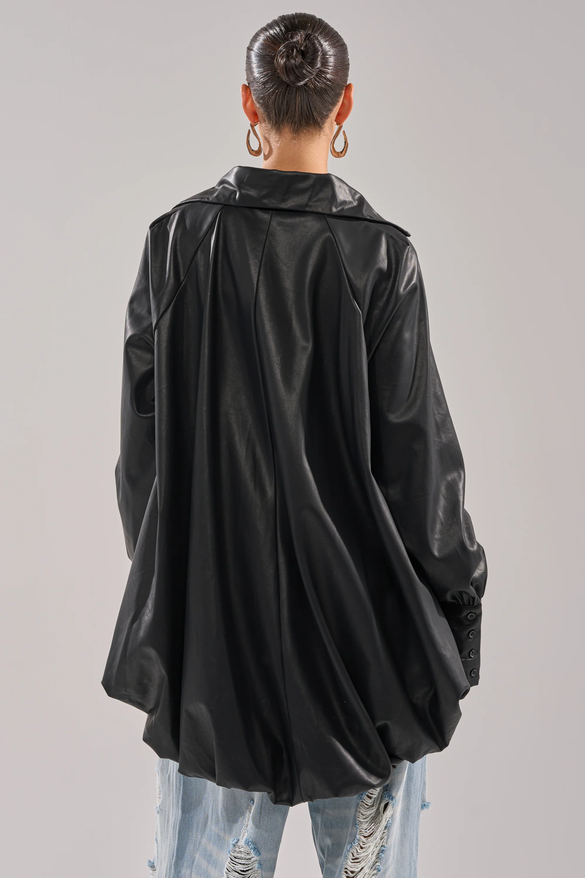NEW ATTITUDE FAUX LEATHER HI-LOW BLOUSE - Image 5