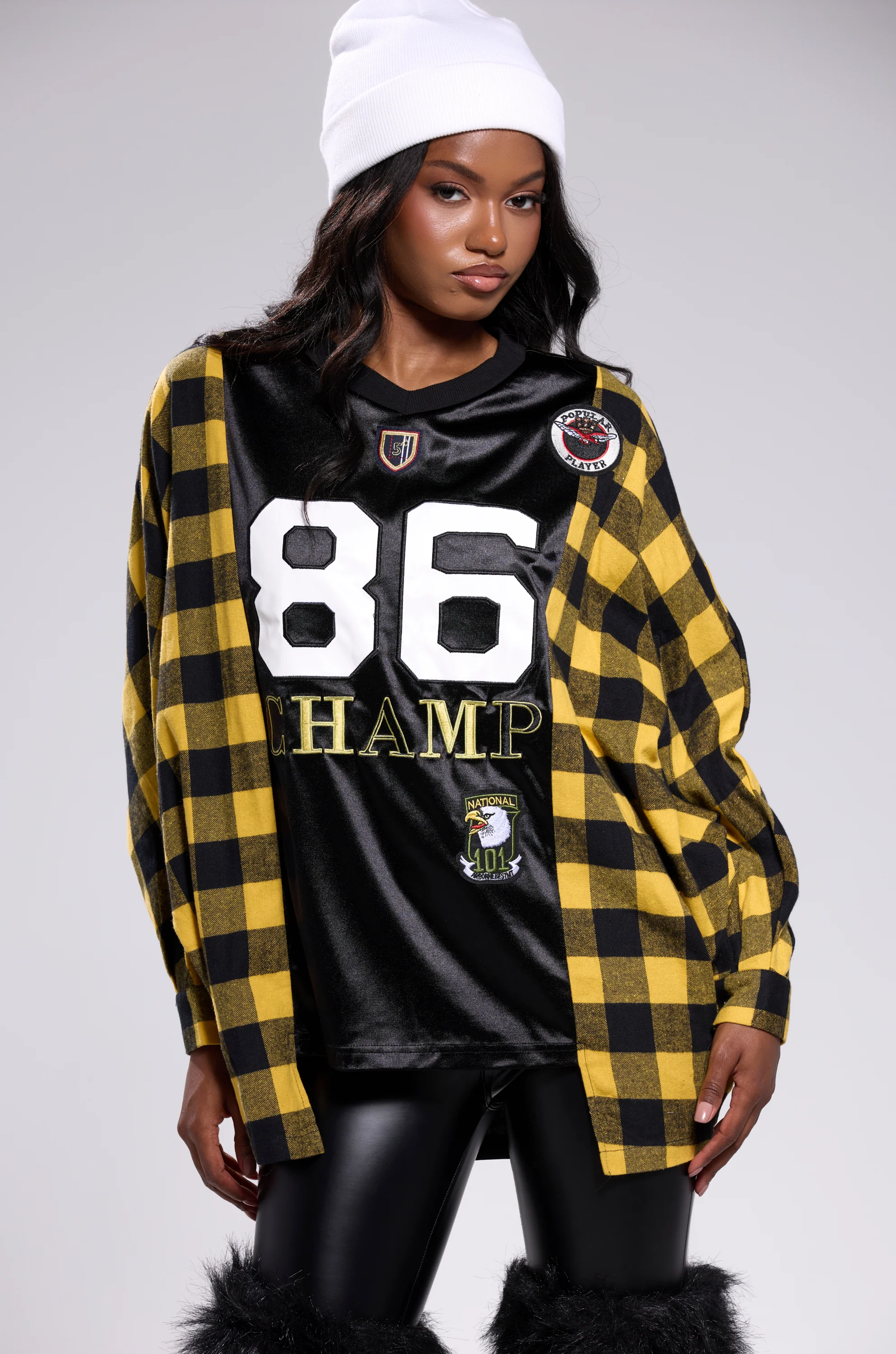 NEW CHAMP REBUILT JERSEY FLANNEL TOP - Image 3