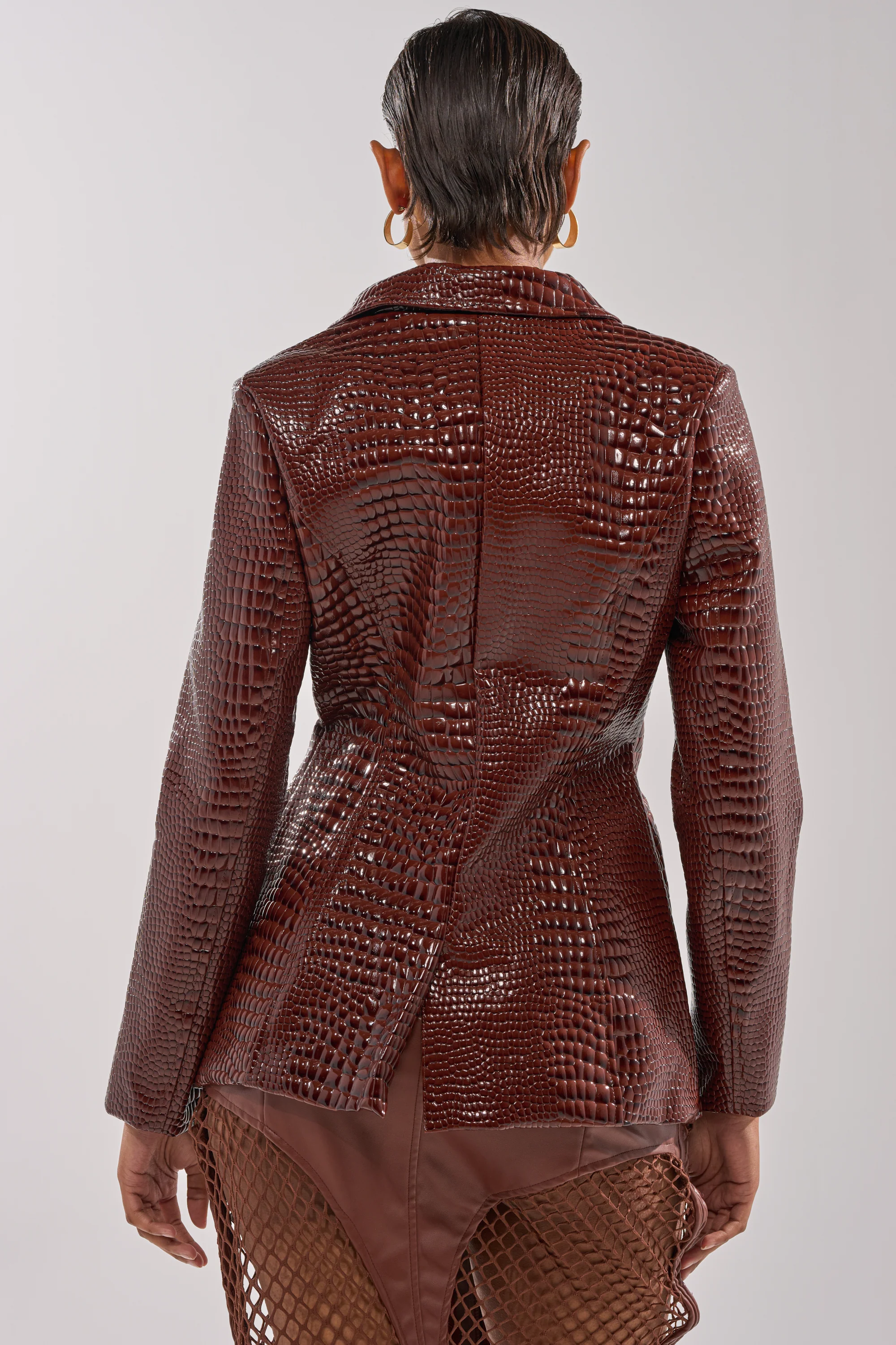 NEW FLAME EMBOSSED PATENT BLAZER - Image 5