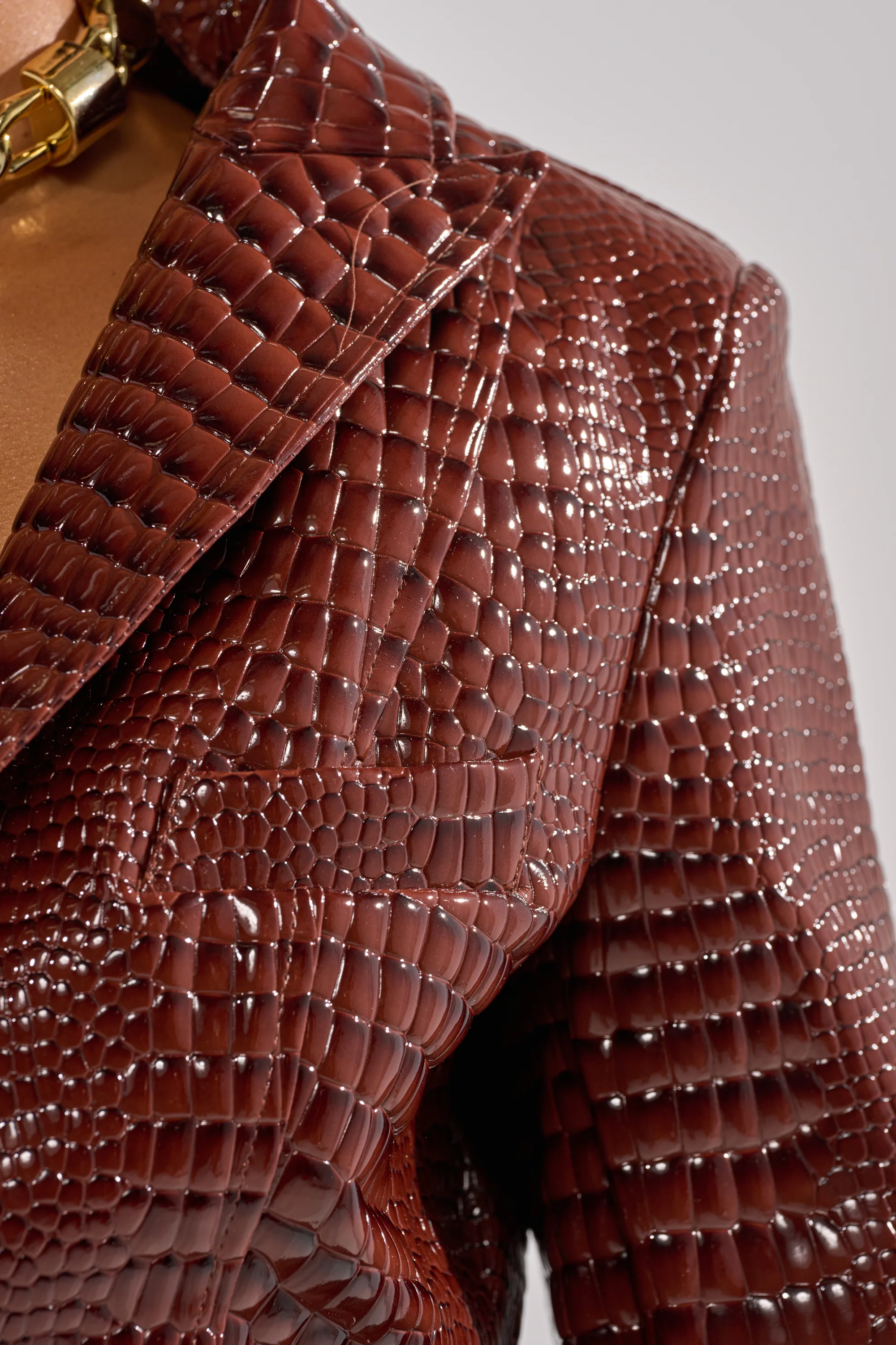 NEW FLAME EMBOSSED PATENT BLAZER - Image 9