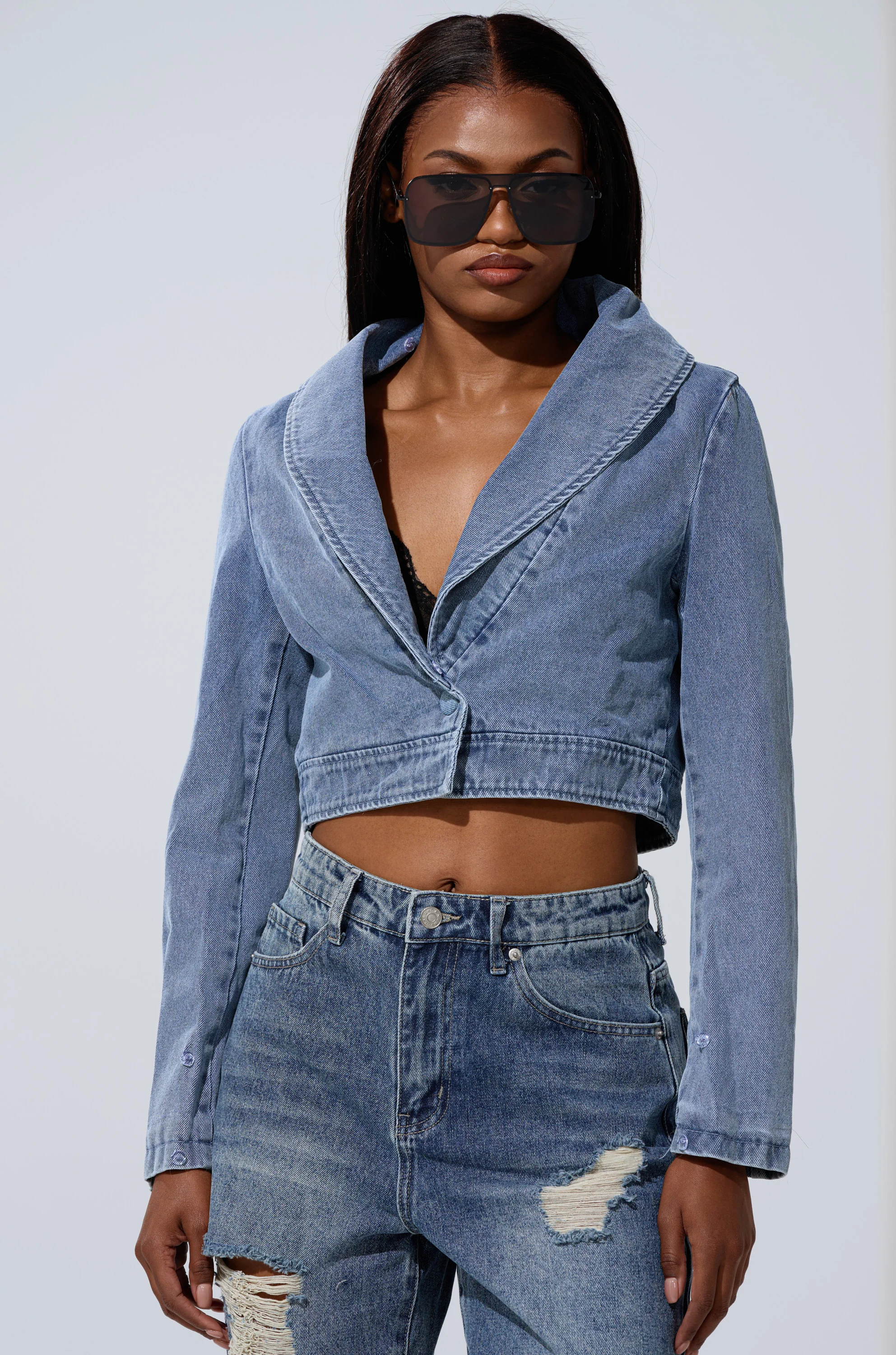 NEW GISELE CROPPED FUR TRIM JACKET - Image 4