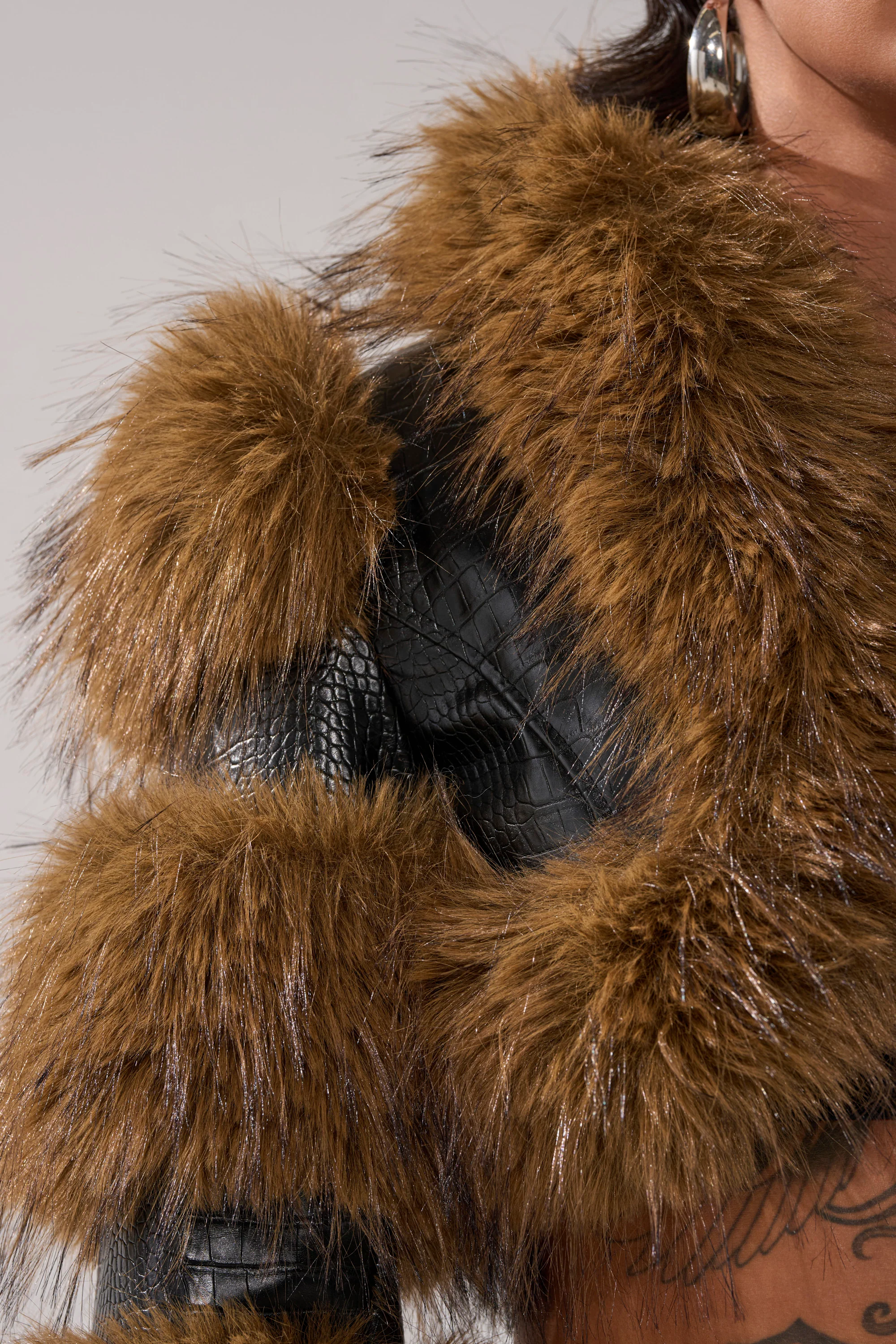 NEW LOVERGIRL ULTRA CROP FUR TRIM MOTO - Image 10