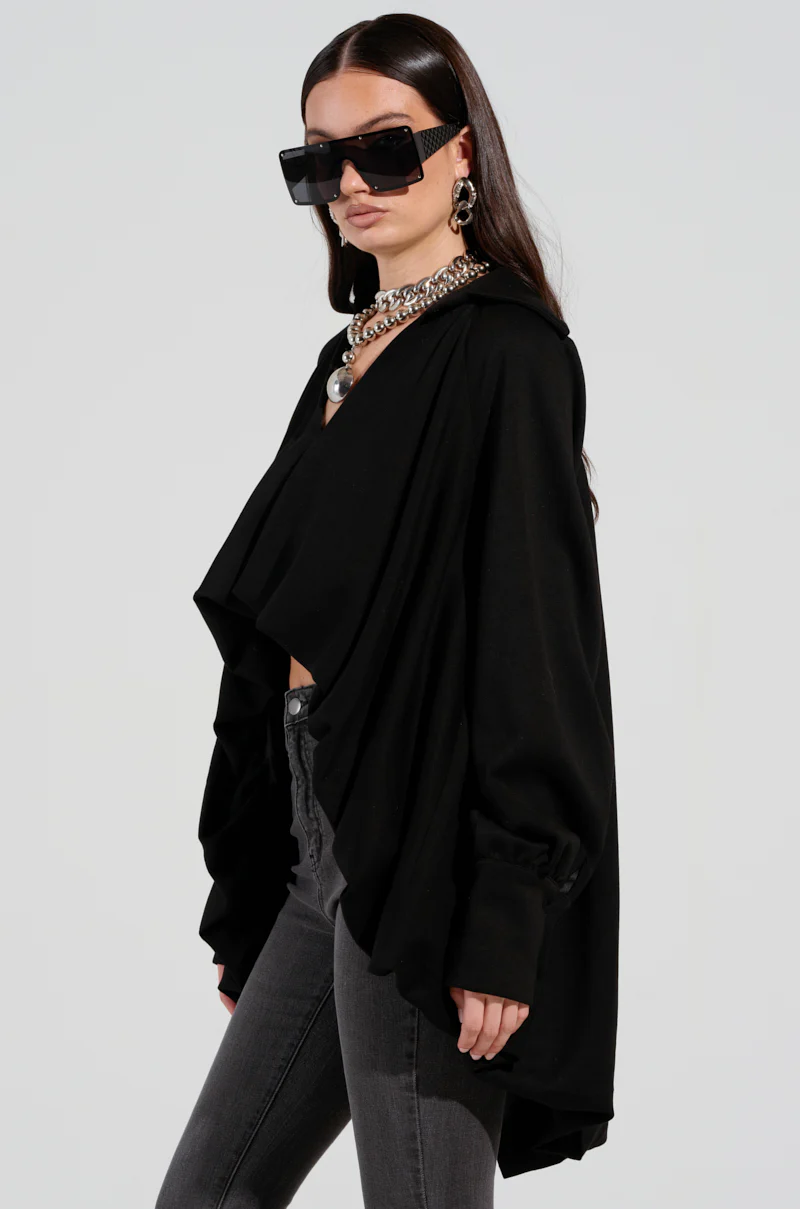 NEW RULES HIGH LOW HEM BLOUSE IN BLACK - Image 4