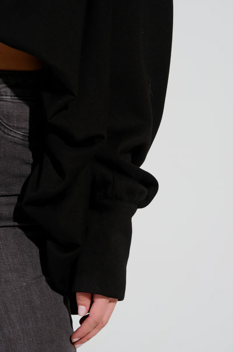NEW RULES HIGH LOW HEM BLOUSE IN BLACK - Image 8