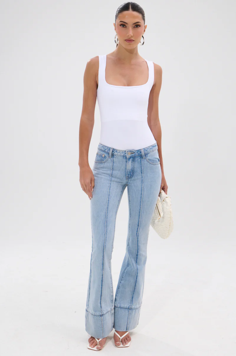 NEW STANDARD SQUARE NECK SLEEVELESS BODYSUIT IN WHITE - Image 5