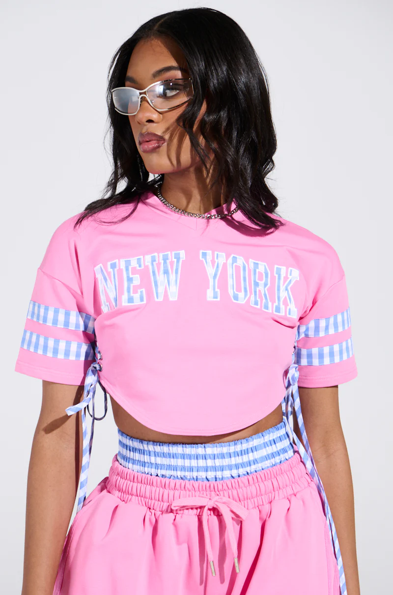 NEW YORK GINGHAM CROP TOP - Image 2