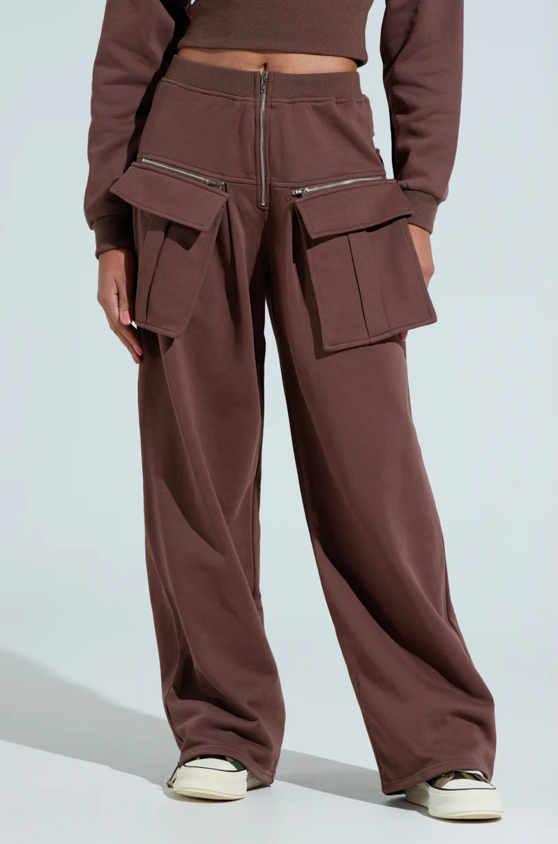 NIA ZIP OFF POCKET WIDE LEG SWEATPANT - Image 2
