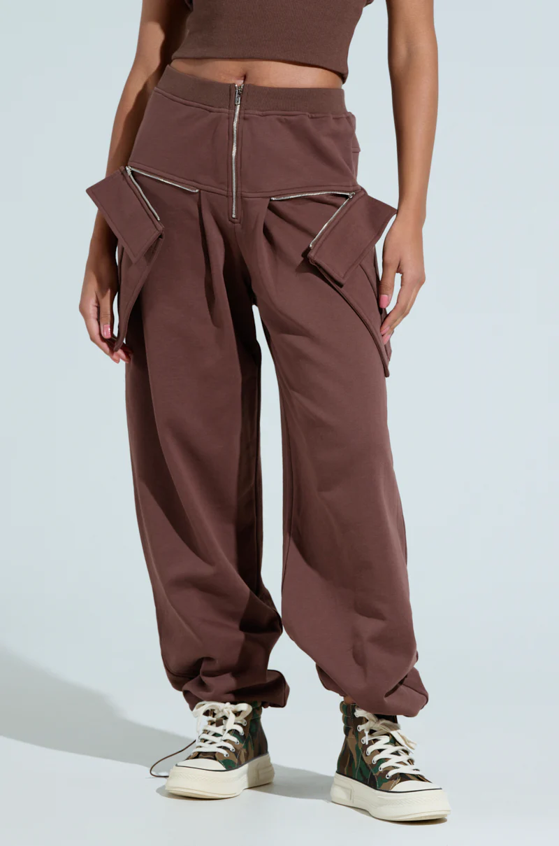 NIA ZIP OFF POCKET WIDE LEG SWEATPANT - Image 3
