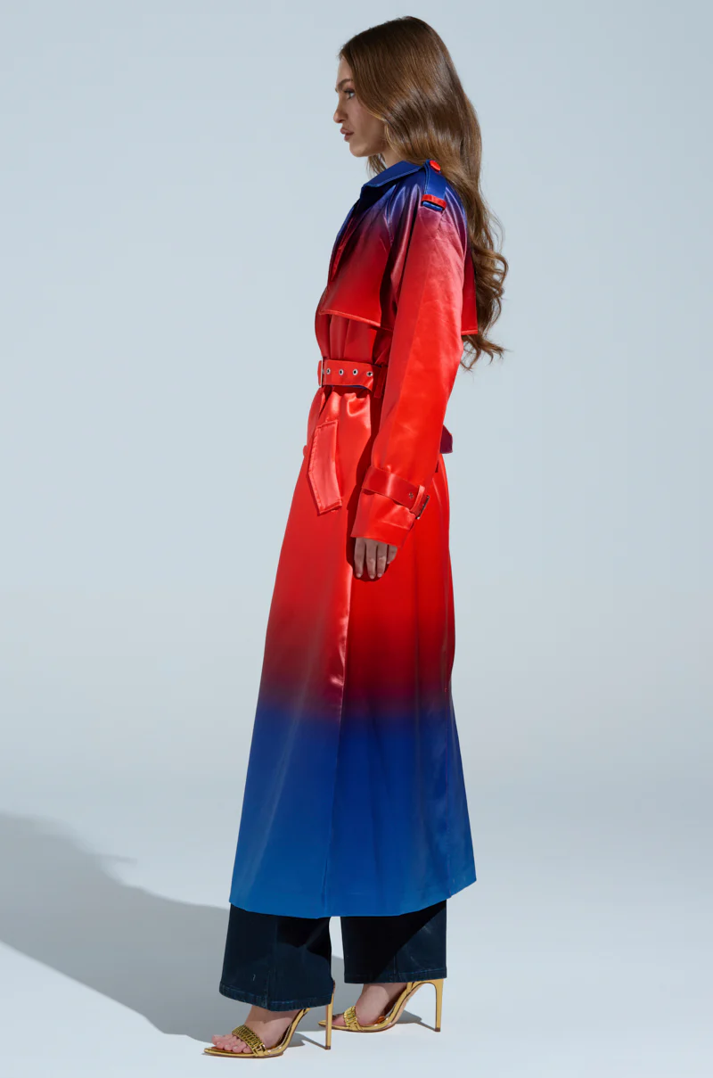 NICKI OMBRE SATIN TRENCH - Image 4