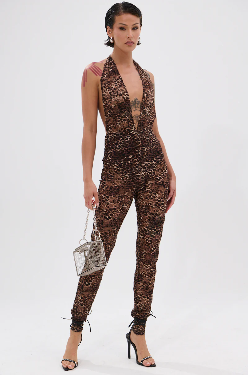 NICKLAS LEOPARD AND LACE JUMPSUIT - Image 2